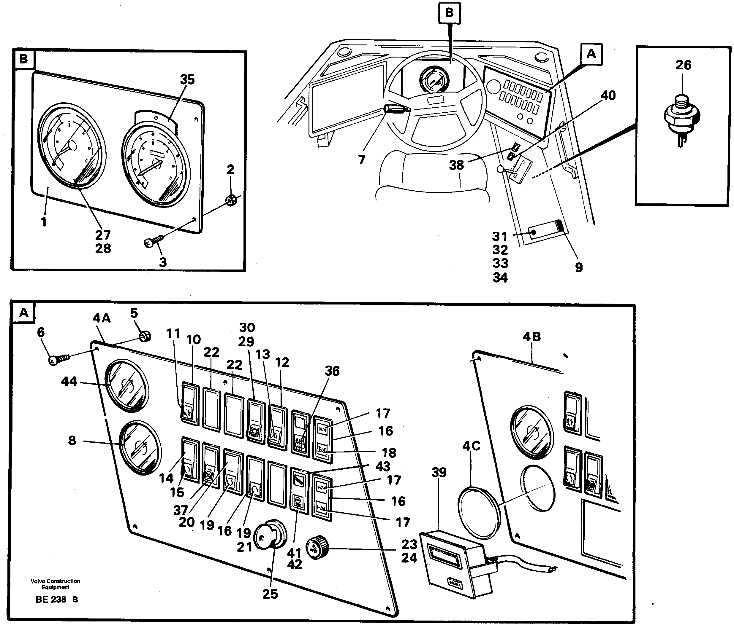 Instrument panel — volvo parts diagram