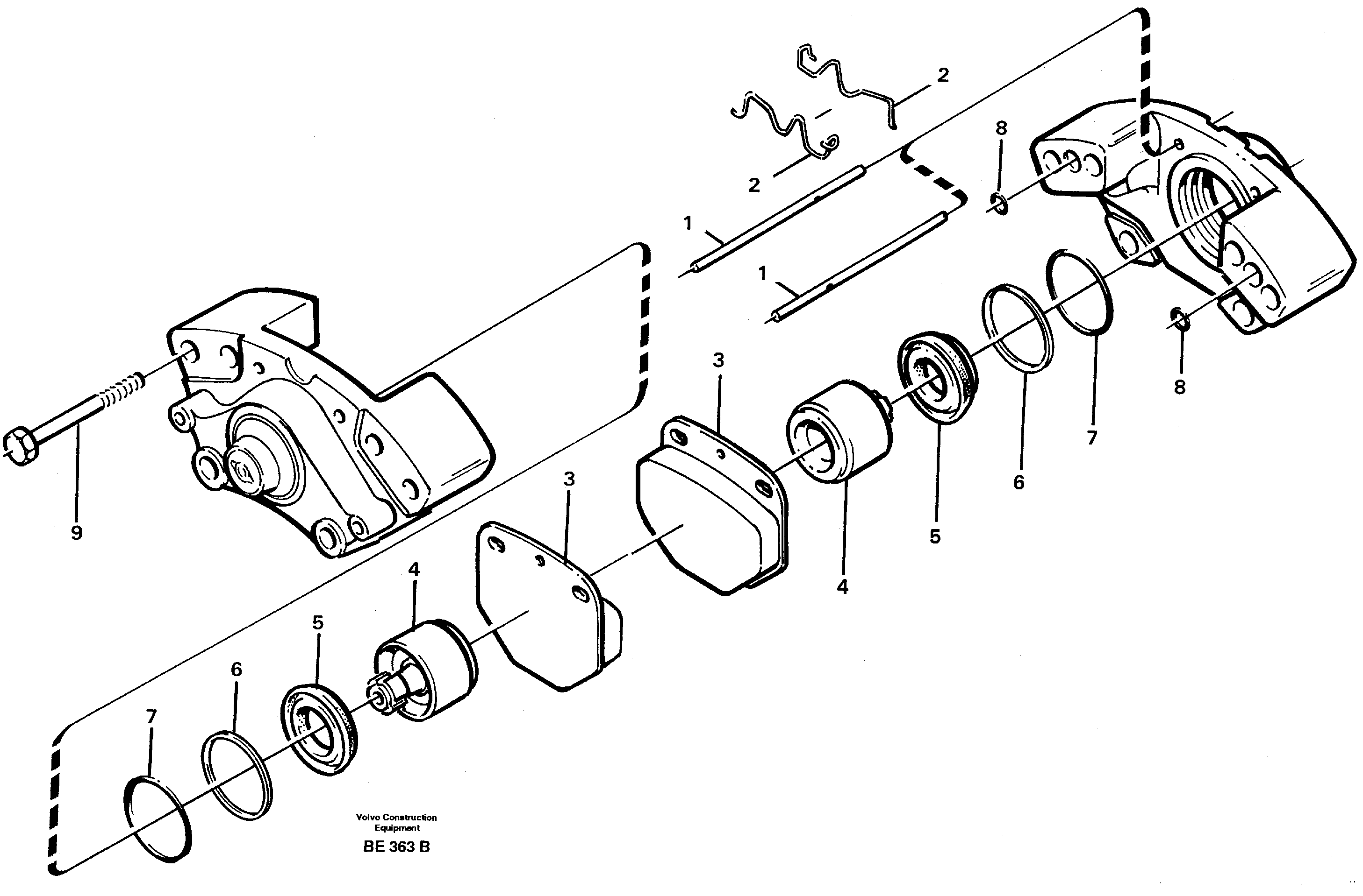 Disc brake SER NO 1827 -, SER NO 1830 - (USA) — volvo parts diagram