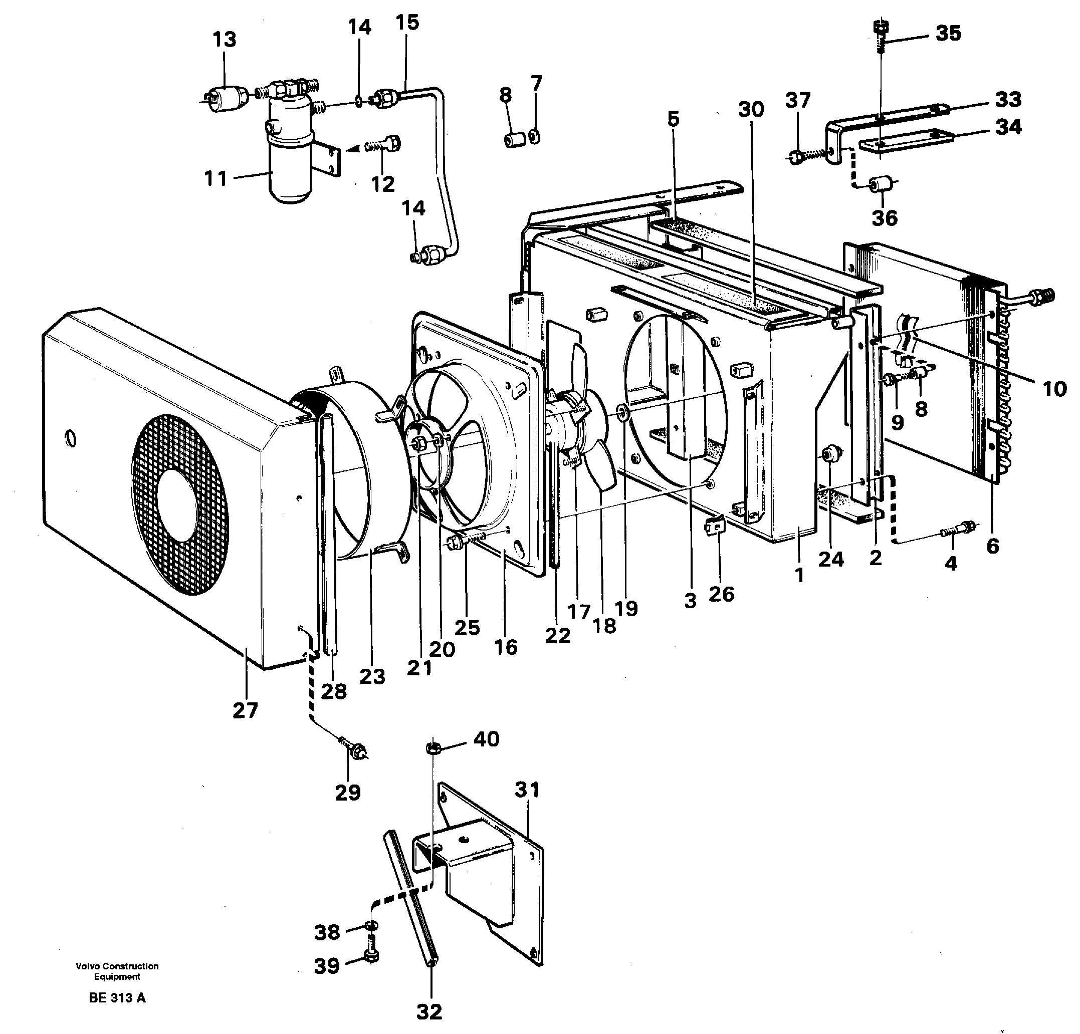 Condenser divice air-condition  90707 — volvo parts diagram