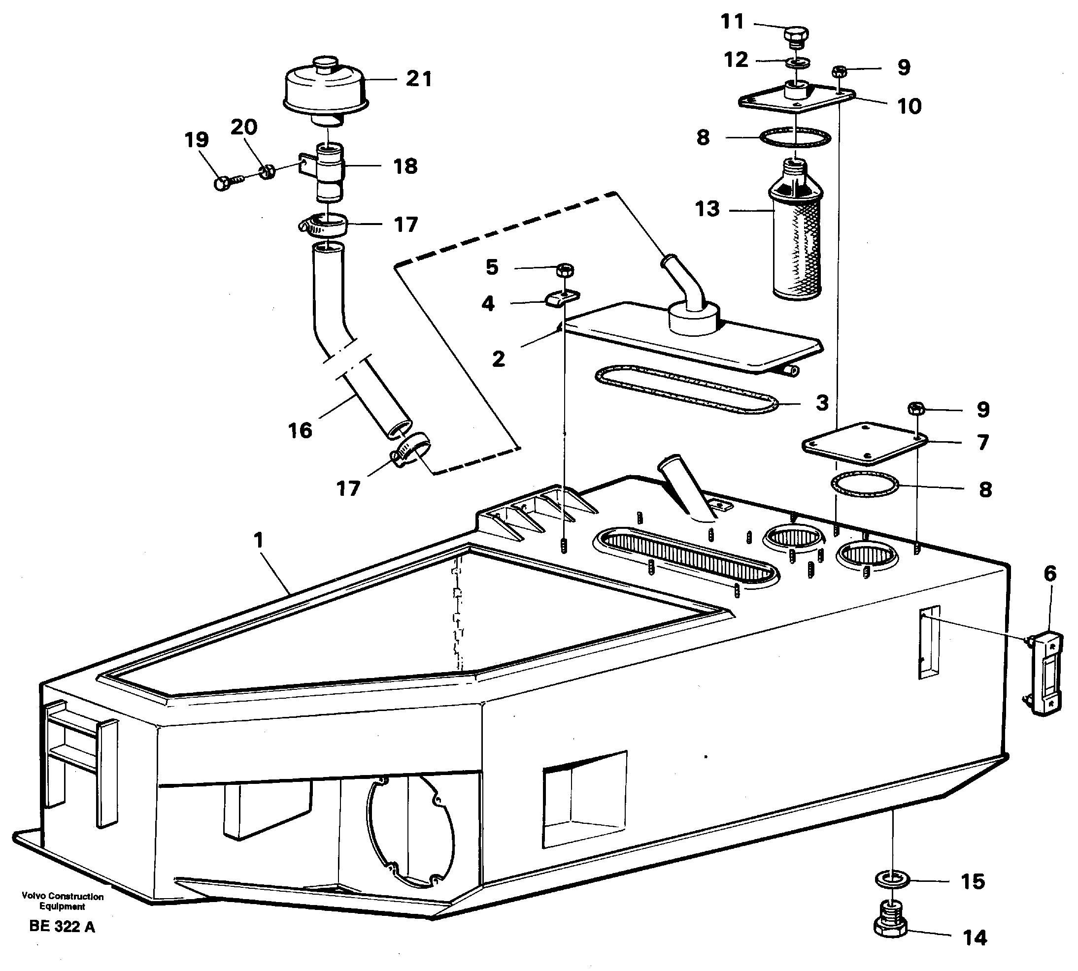 Hydraulic oil tank — volvo parts diagram