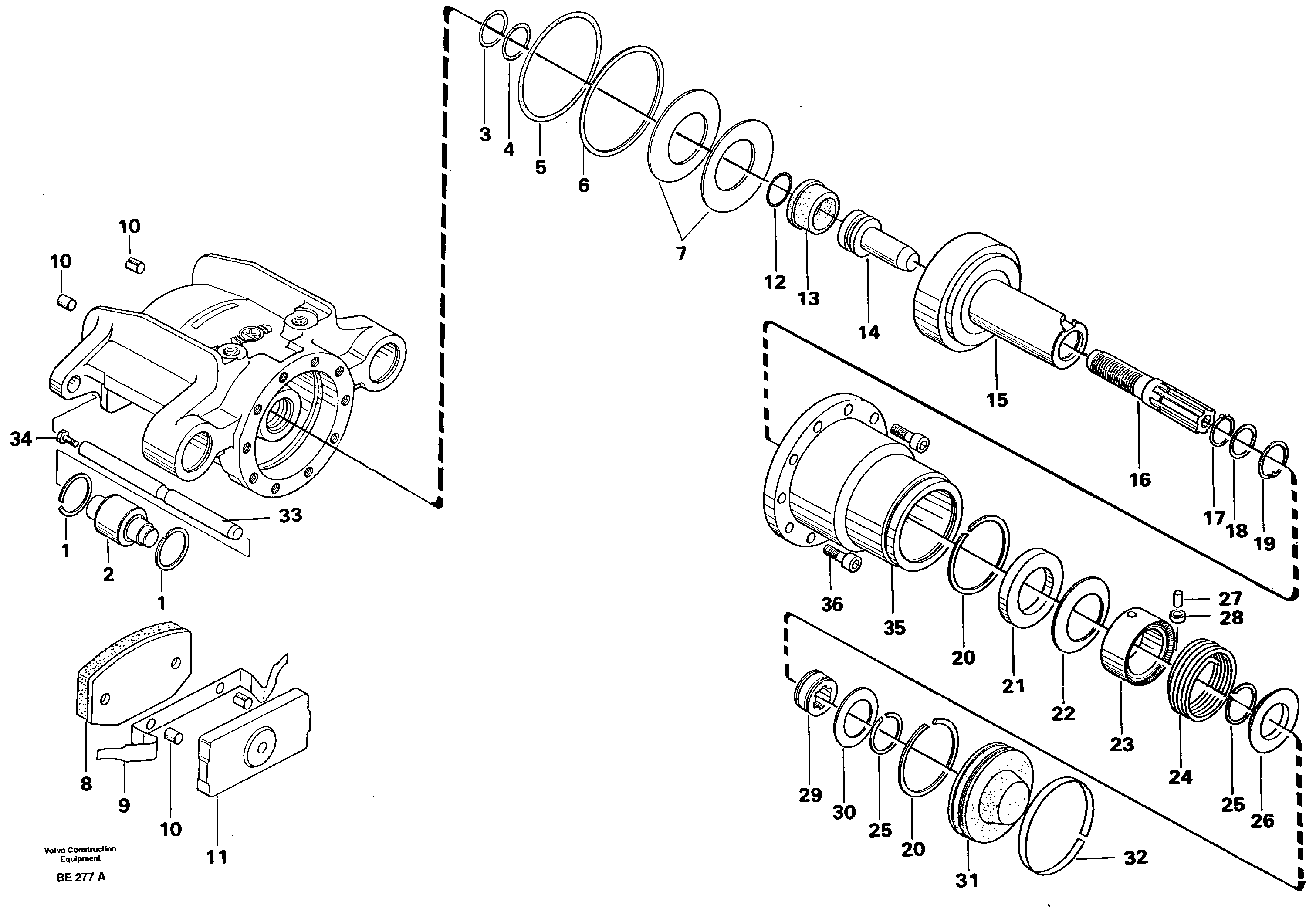 Universaljoint brake  SER NO - 1539, SER NO - 1548 (USA) — volvo parts diagram