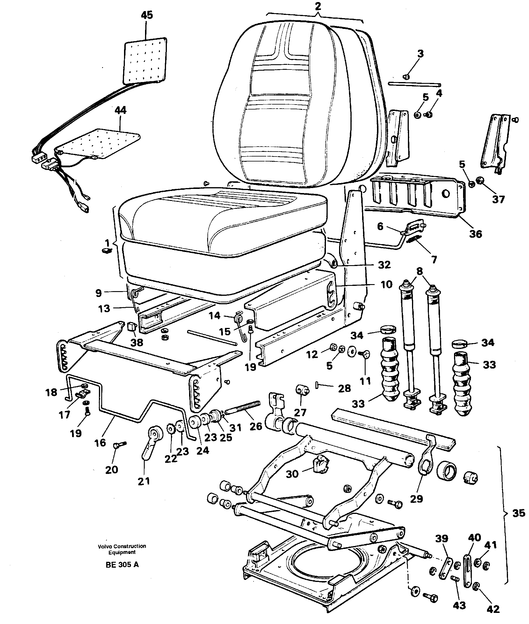 Operator's seat  SER NO - 1055 — volvo parts diagram