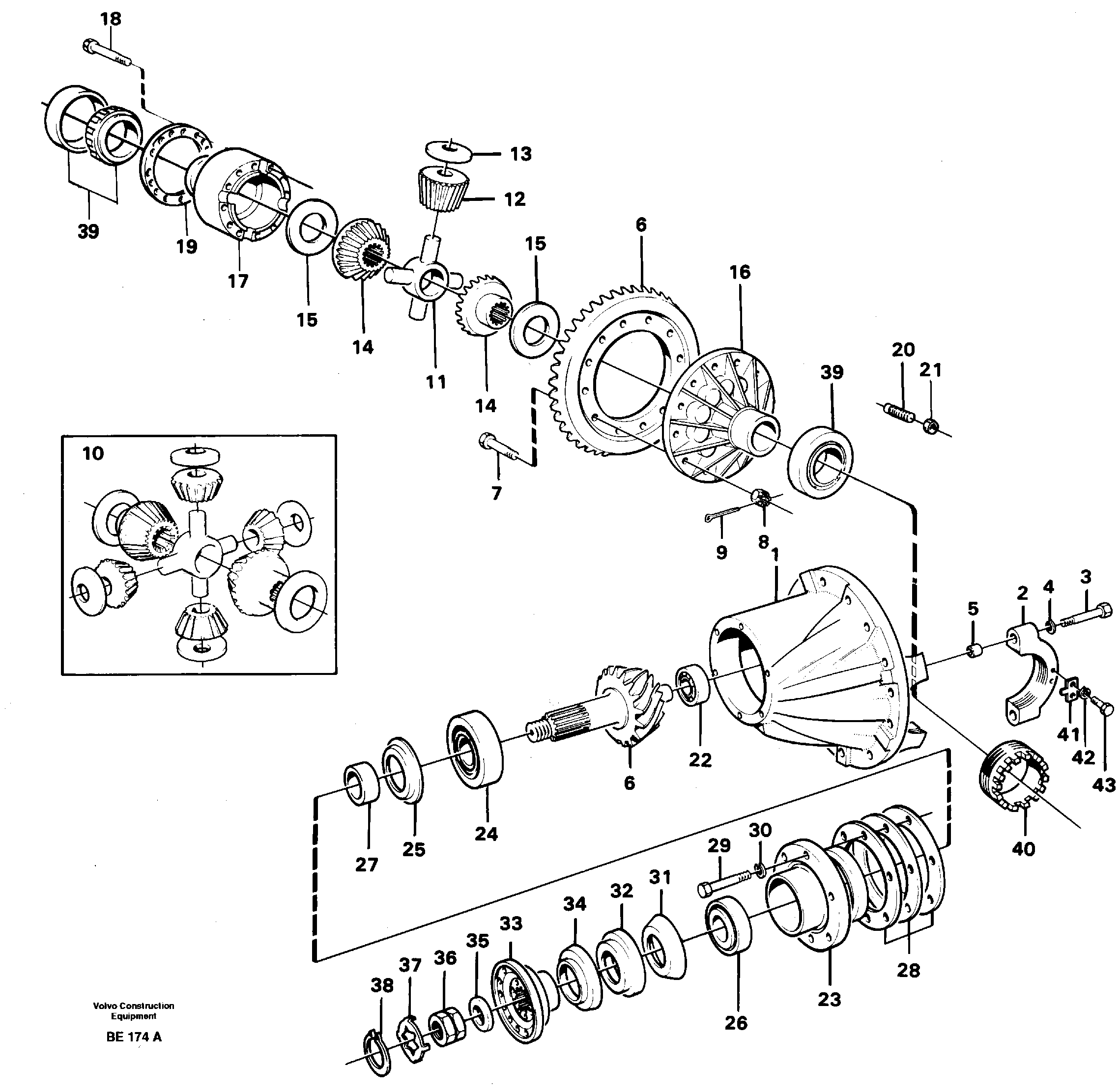 Final gear  Ah63h, Ev 85b 4.25:1 — volvo parts diagram