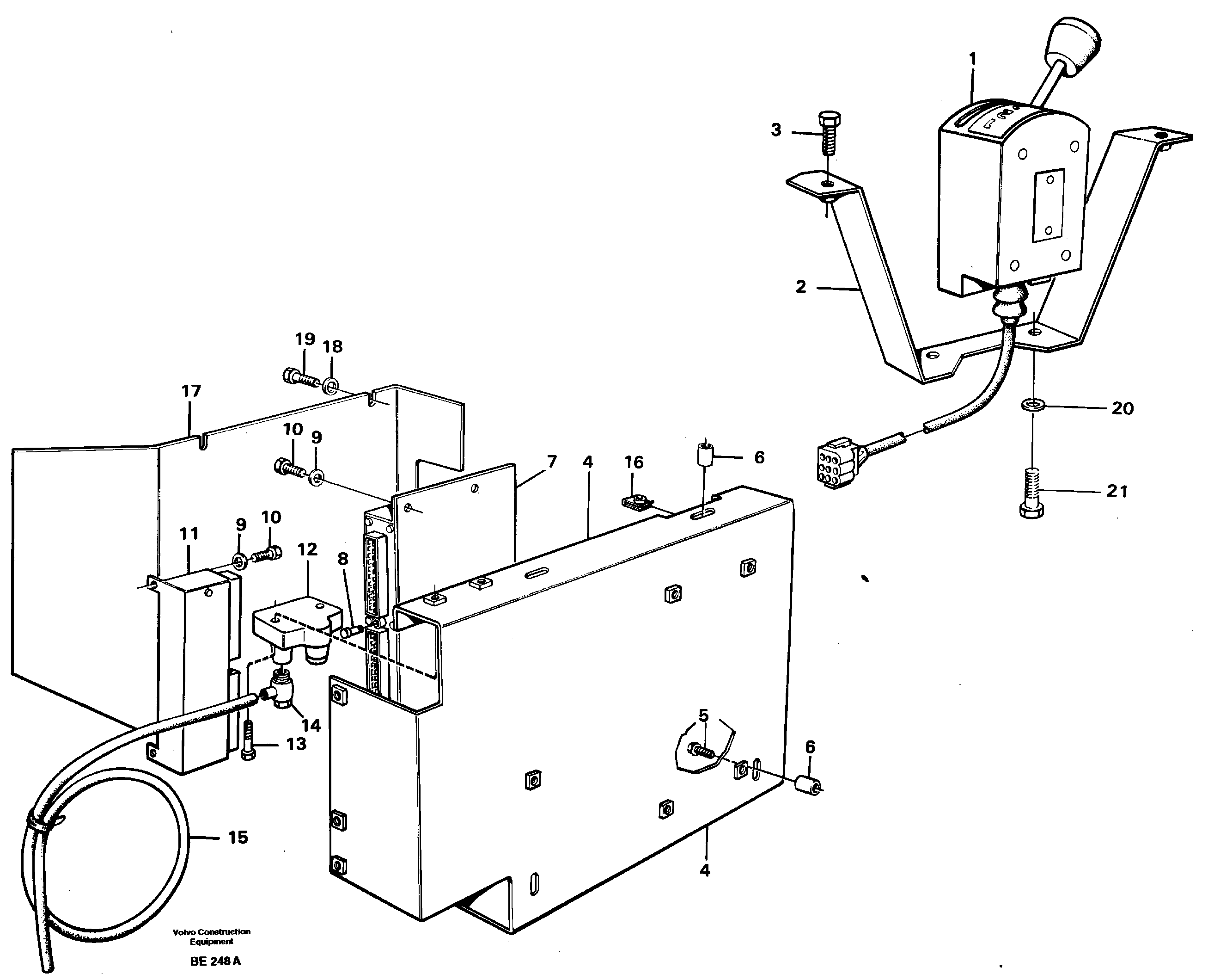 Control system gear shift control.  cab - 1081 — volvo parts diagram