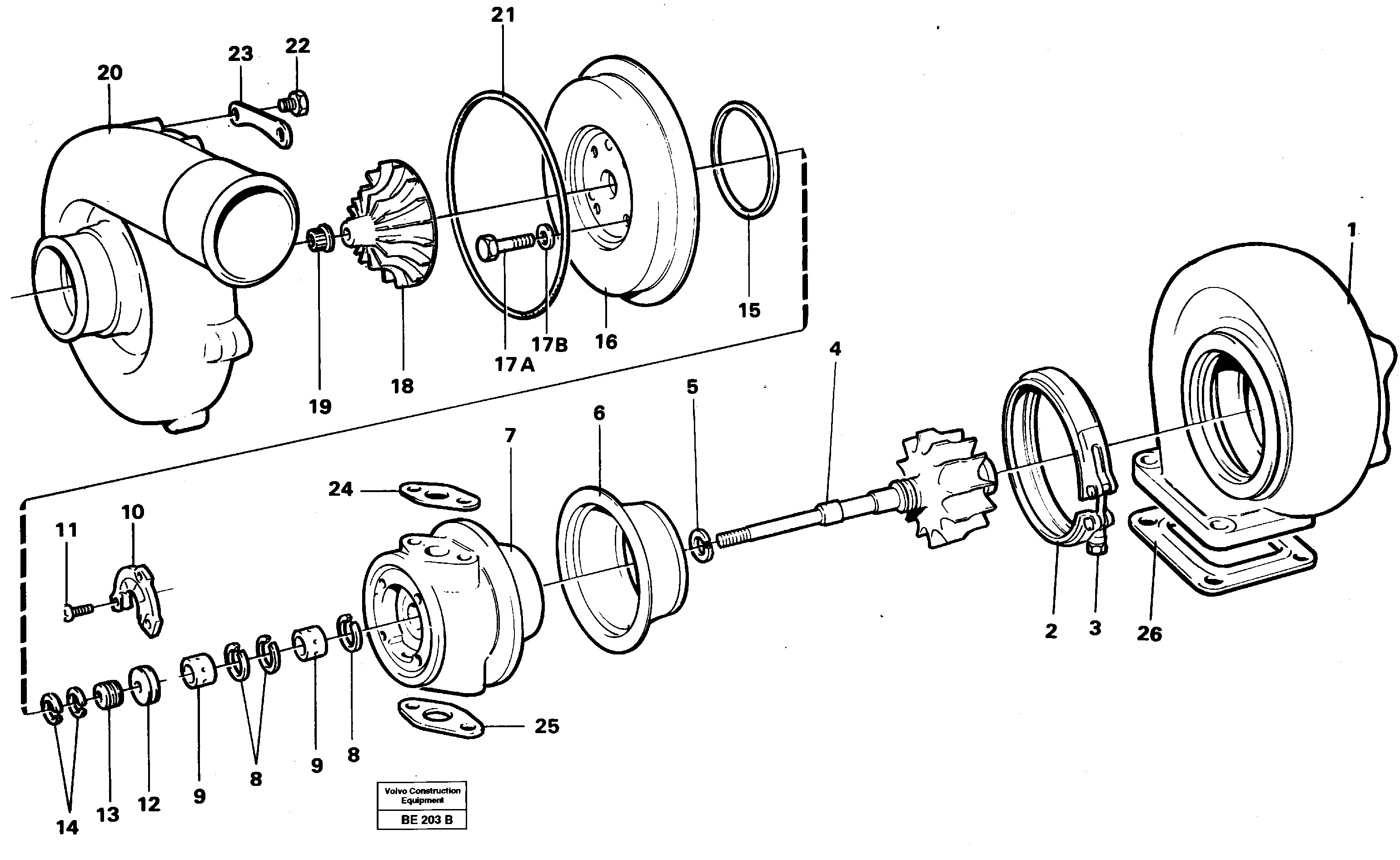 Turbo charger — volvo parts diagram