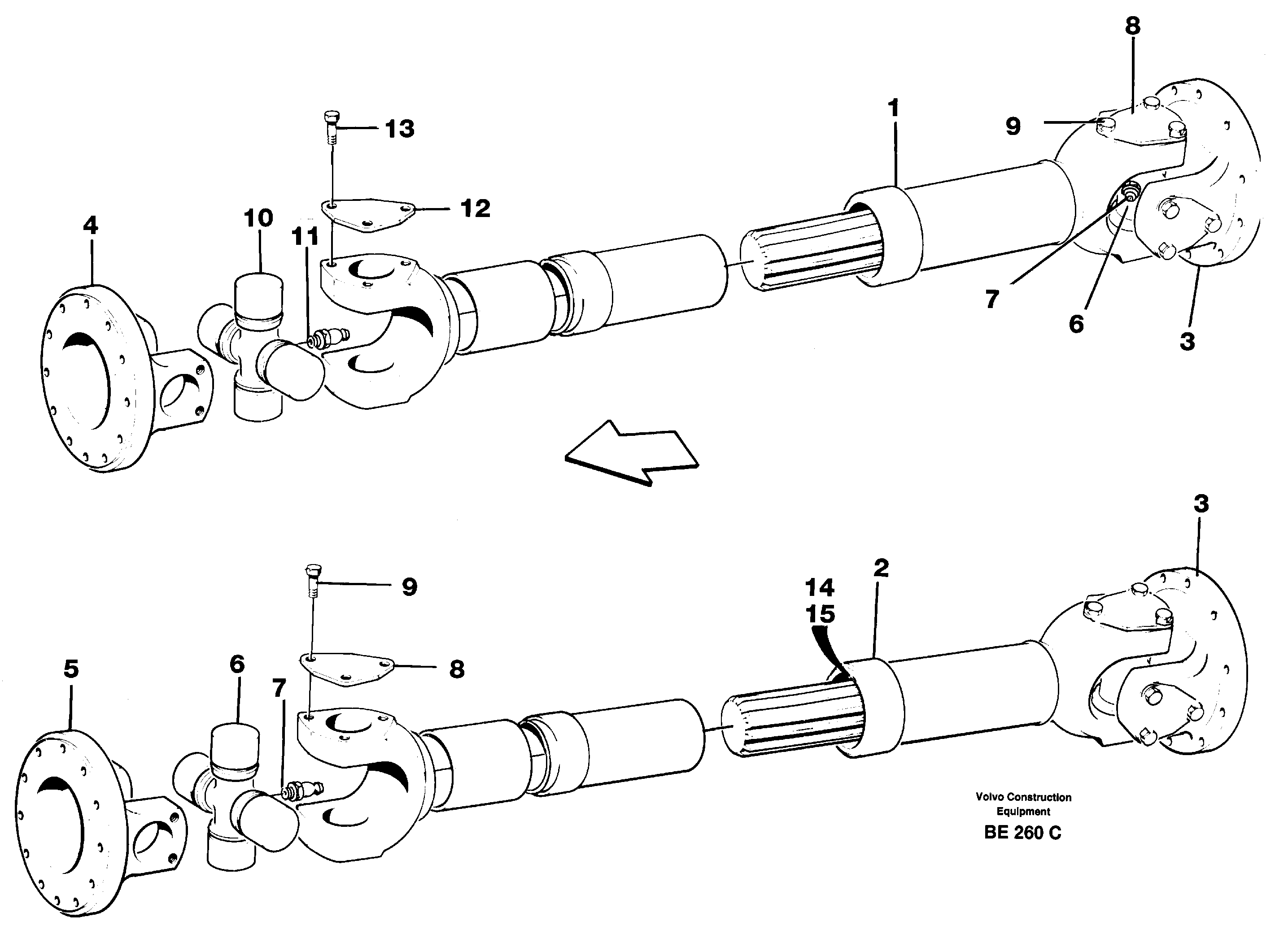 Propeller shaft — volvo parts diagram