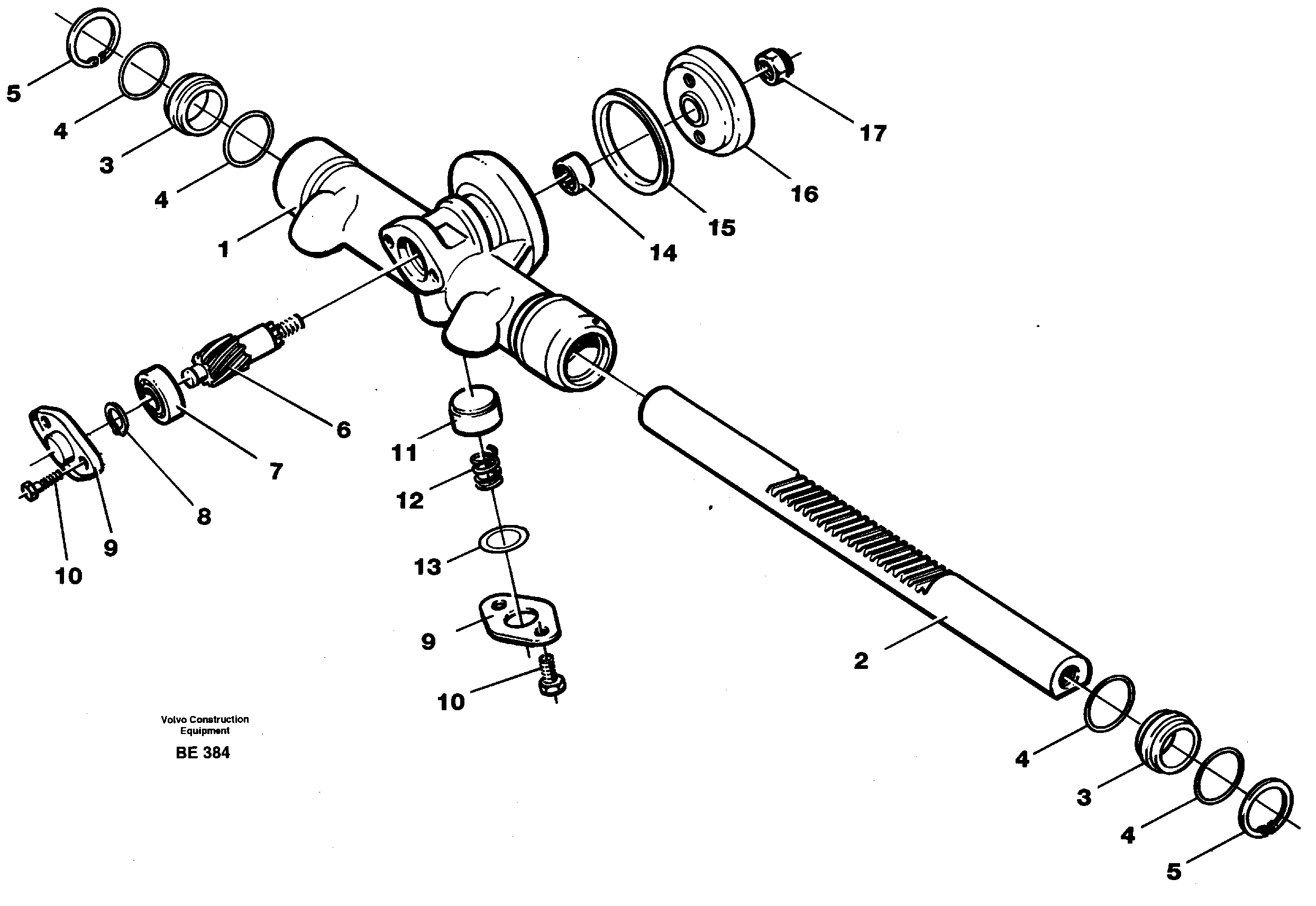 Rack gear  SER NO 3040 - — volvo parts diagram