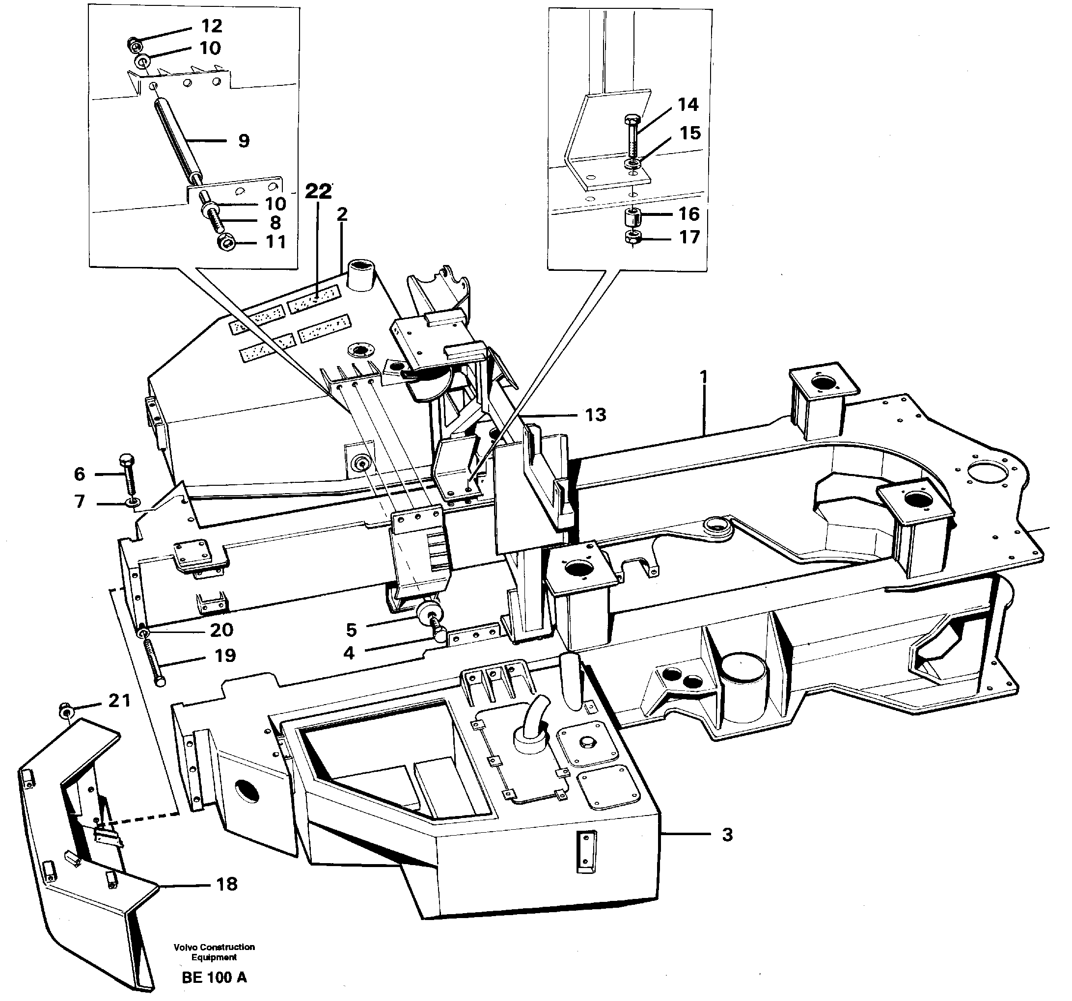 Frame, front SER NO - 1335,SER NO - 1337 (USA) — volvo parts diagram