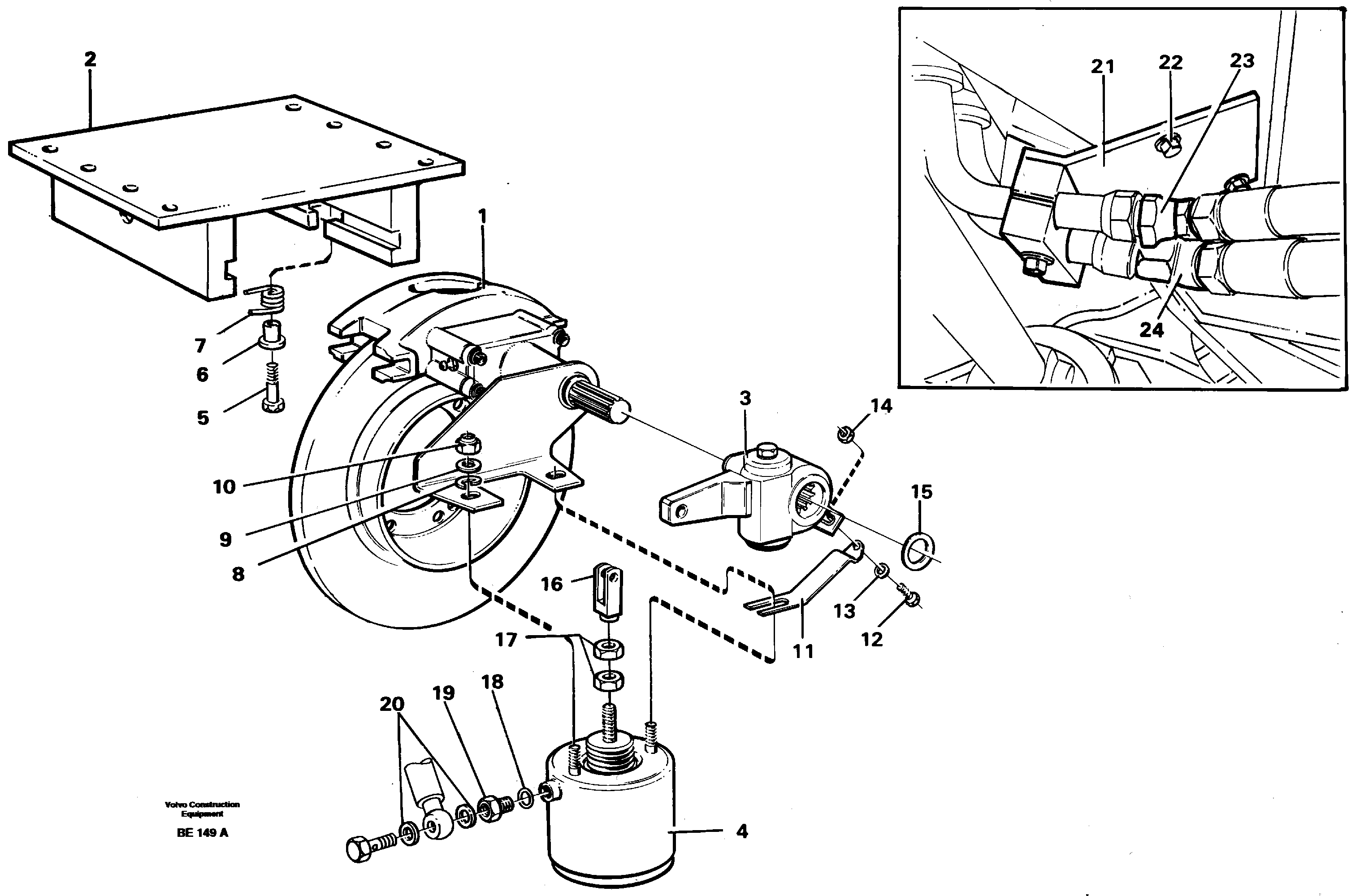 Rebuilding kit, Parking brake  SER NO - 1539, SER NO - 1548 (USA) — volvo parts diagram