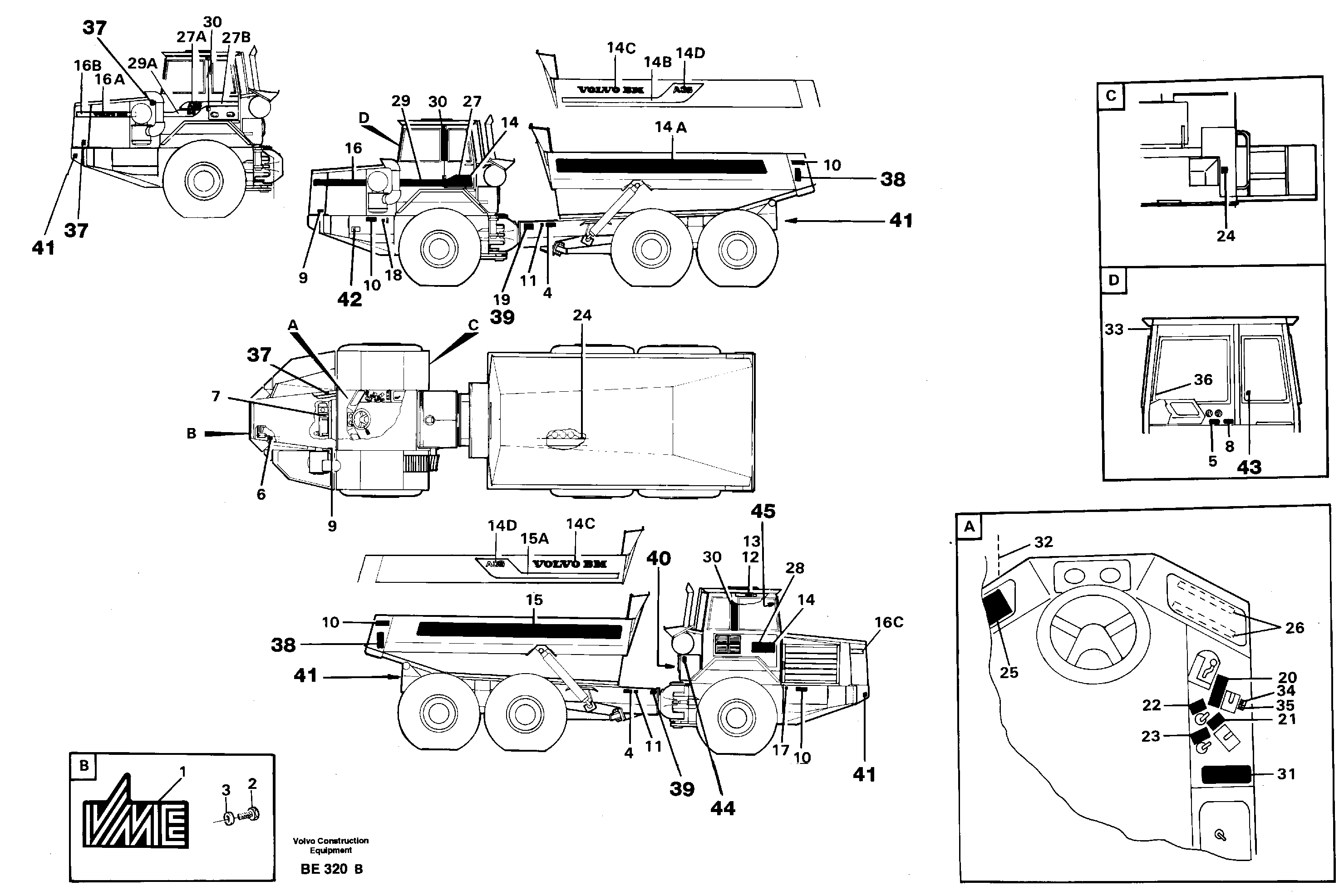 Sign plates and decals — volvo parts diagram