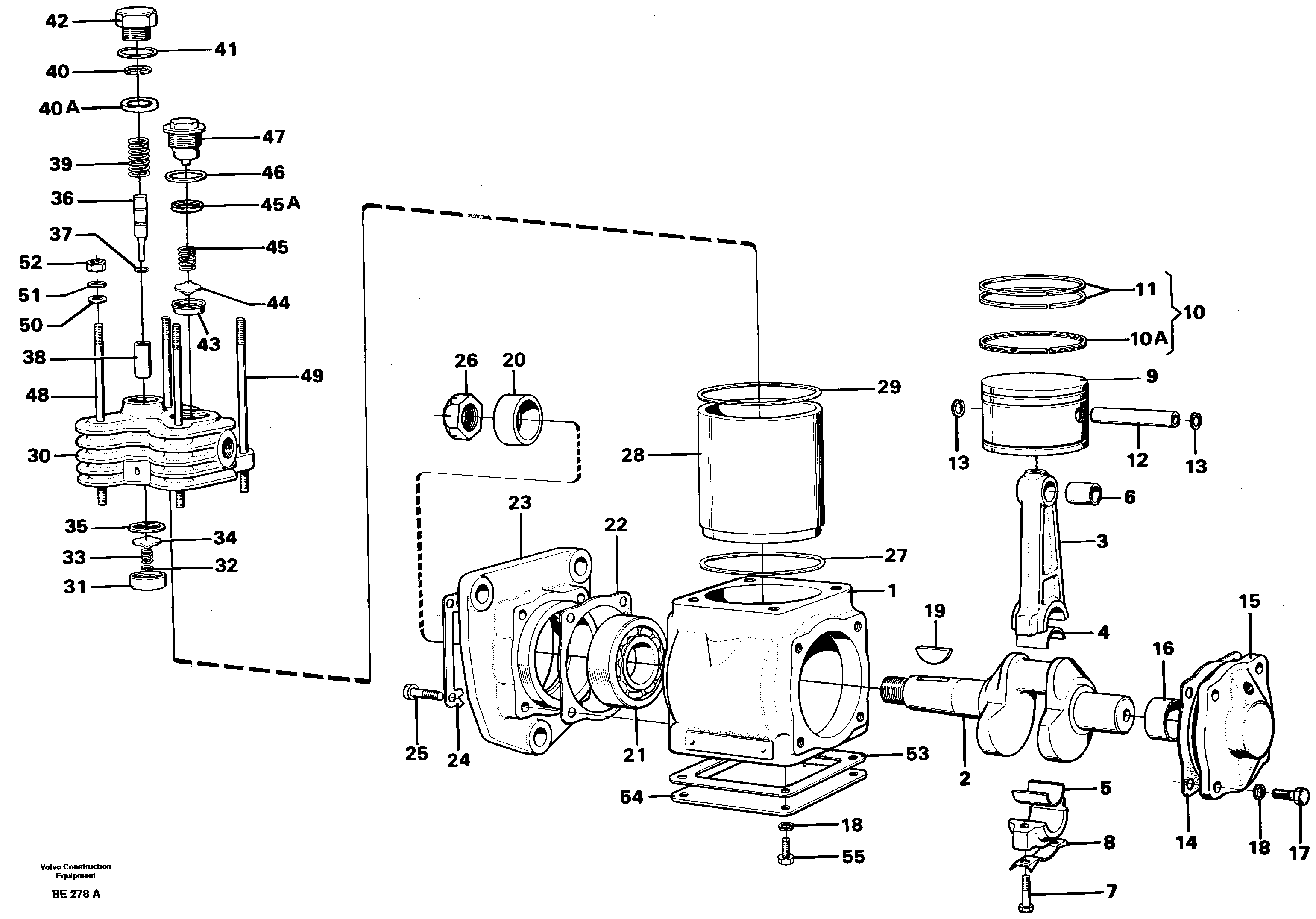 Air compressor  SER NO 1176-1539, SER NO - 1548 (USA) — volvo parts diagram