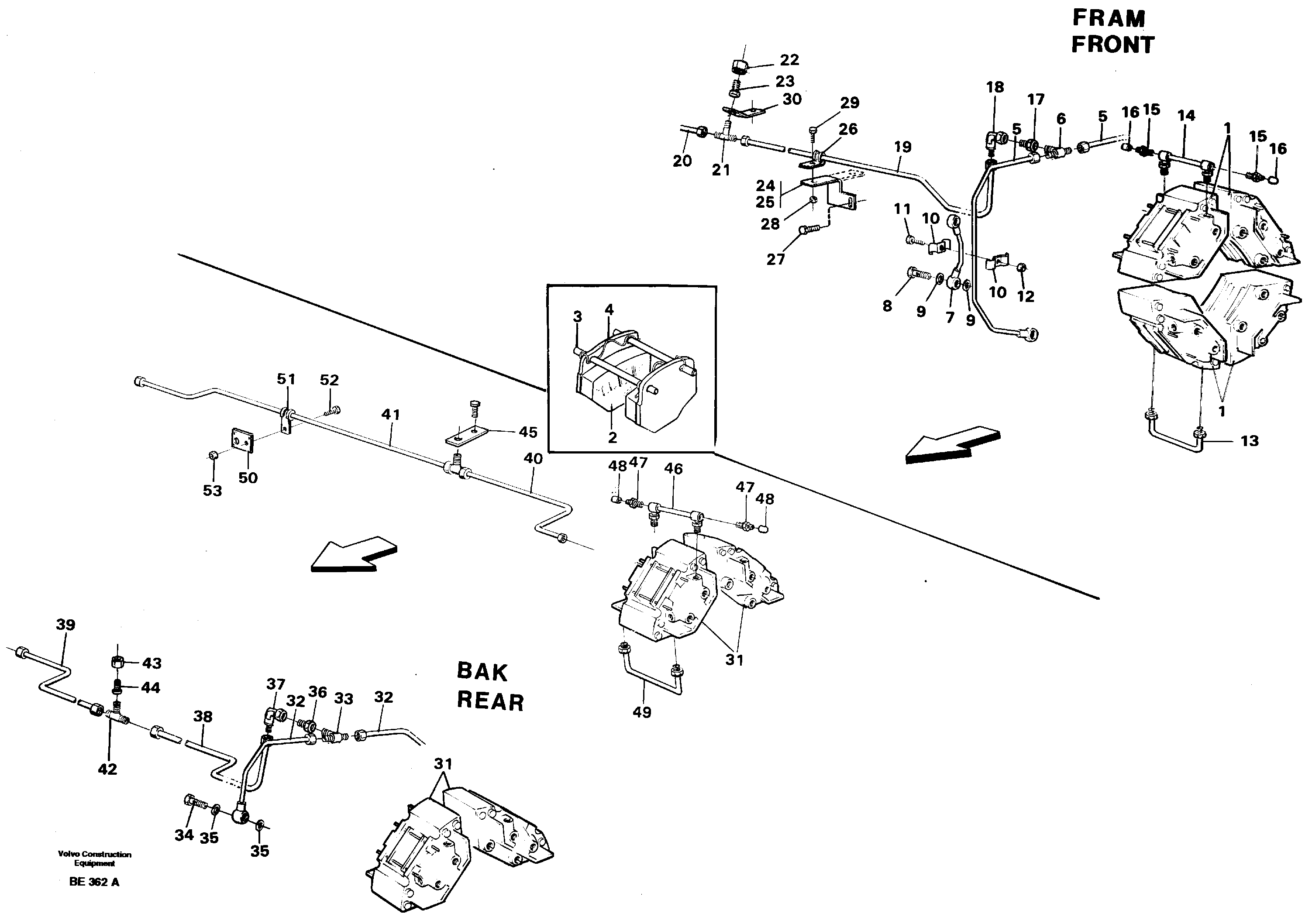 Rebuilding kit, Brake and tubes  SER NO - 1826, SER NO - 1829 (USA) — volvo parts diagram