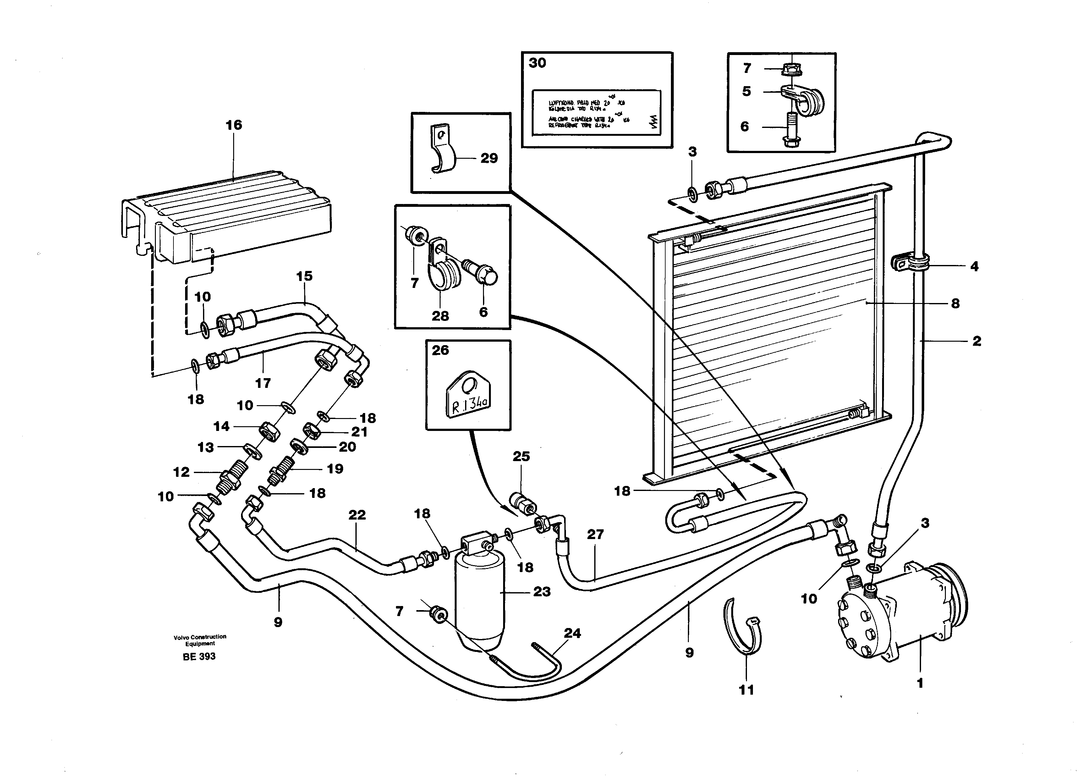 Air conditioning.  93006 — volvo parts diagram