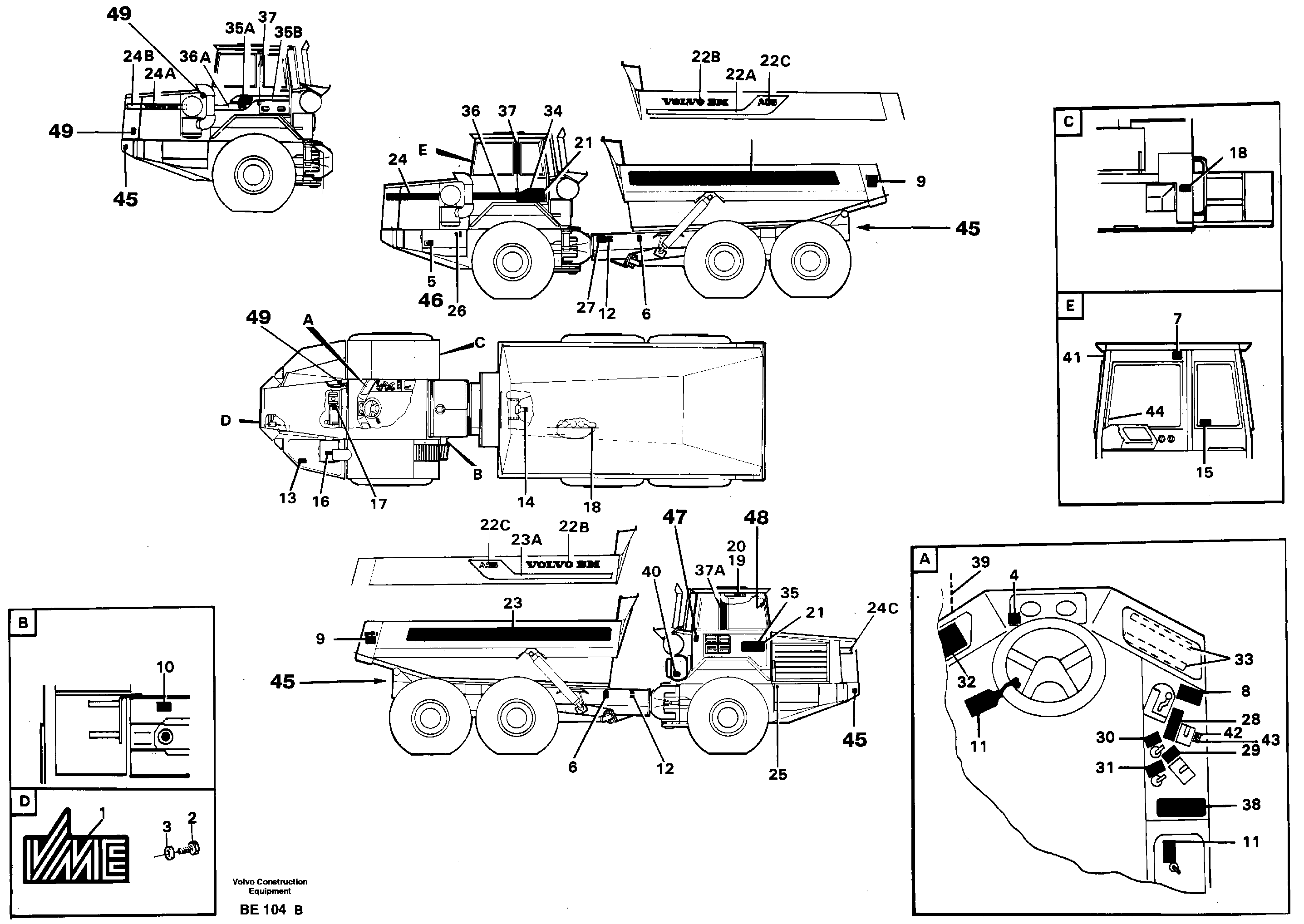 Sign plates and decals — volvo parts diagram