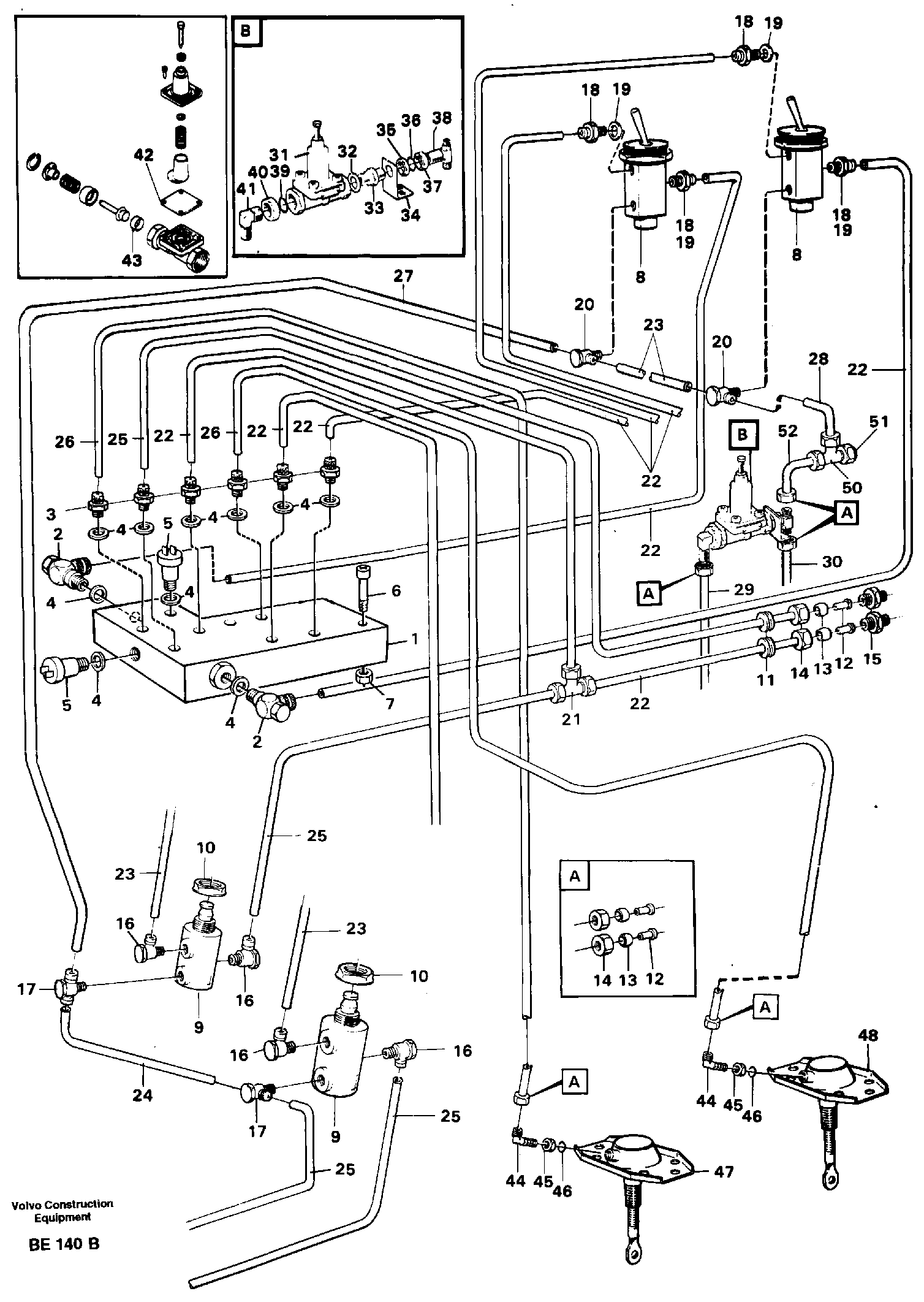 Pneumatic system: Differential, cab  Ser no 1540 - 3030, ser no 1549 - 3030(USA) — volvo parts diagram