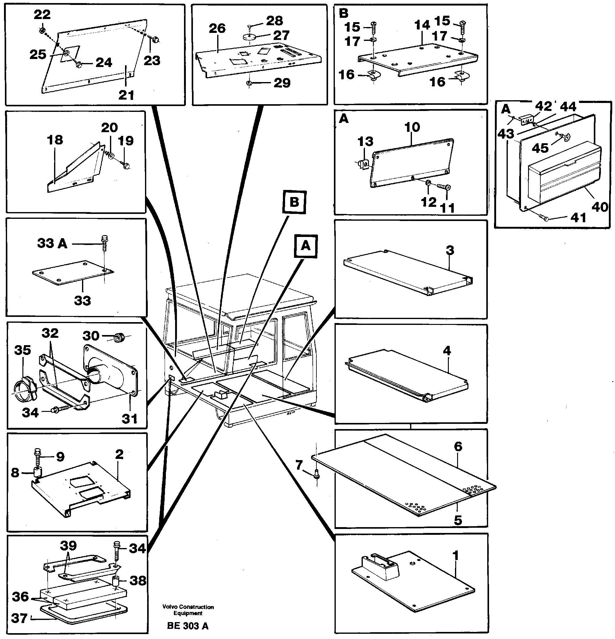 Floor panel, cover plate protecting plate — volvo parts diagram