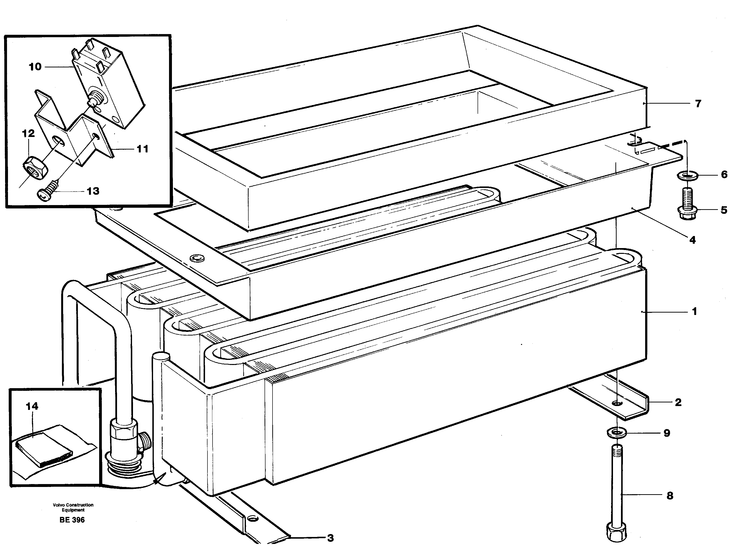 Evaporator with fitting parts  93006 — volvo parts diagram