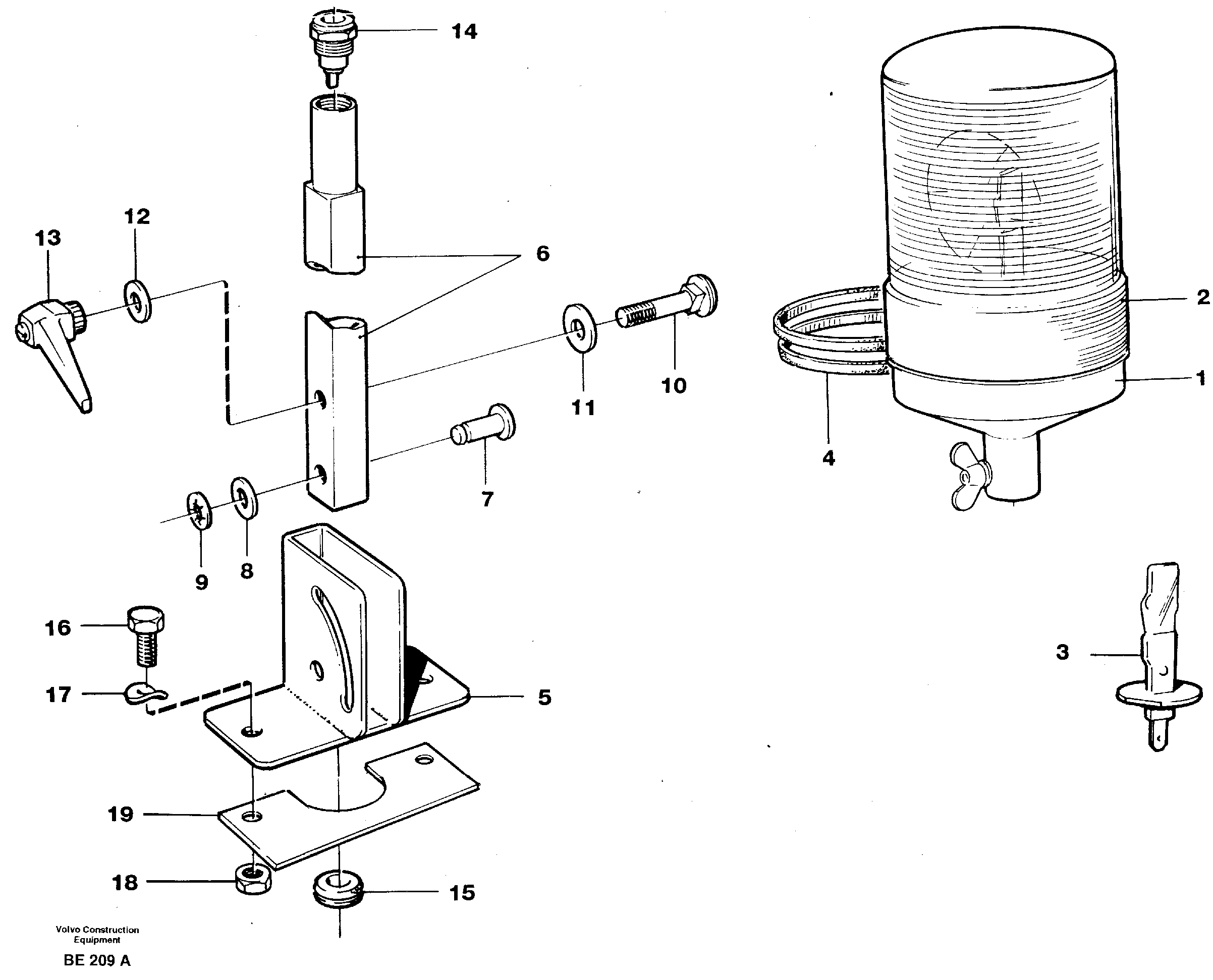 Rotating beacon 91897 — volvo parts diagram