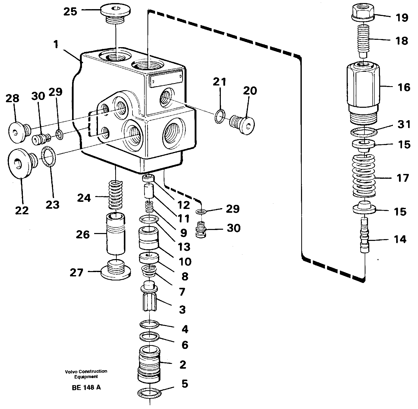 Relief valve  SER NO - 1826, SER NO - 1829  USA — volvo parts diagram