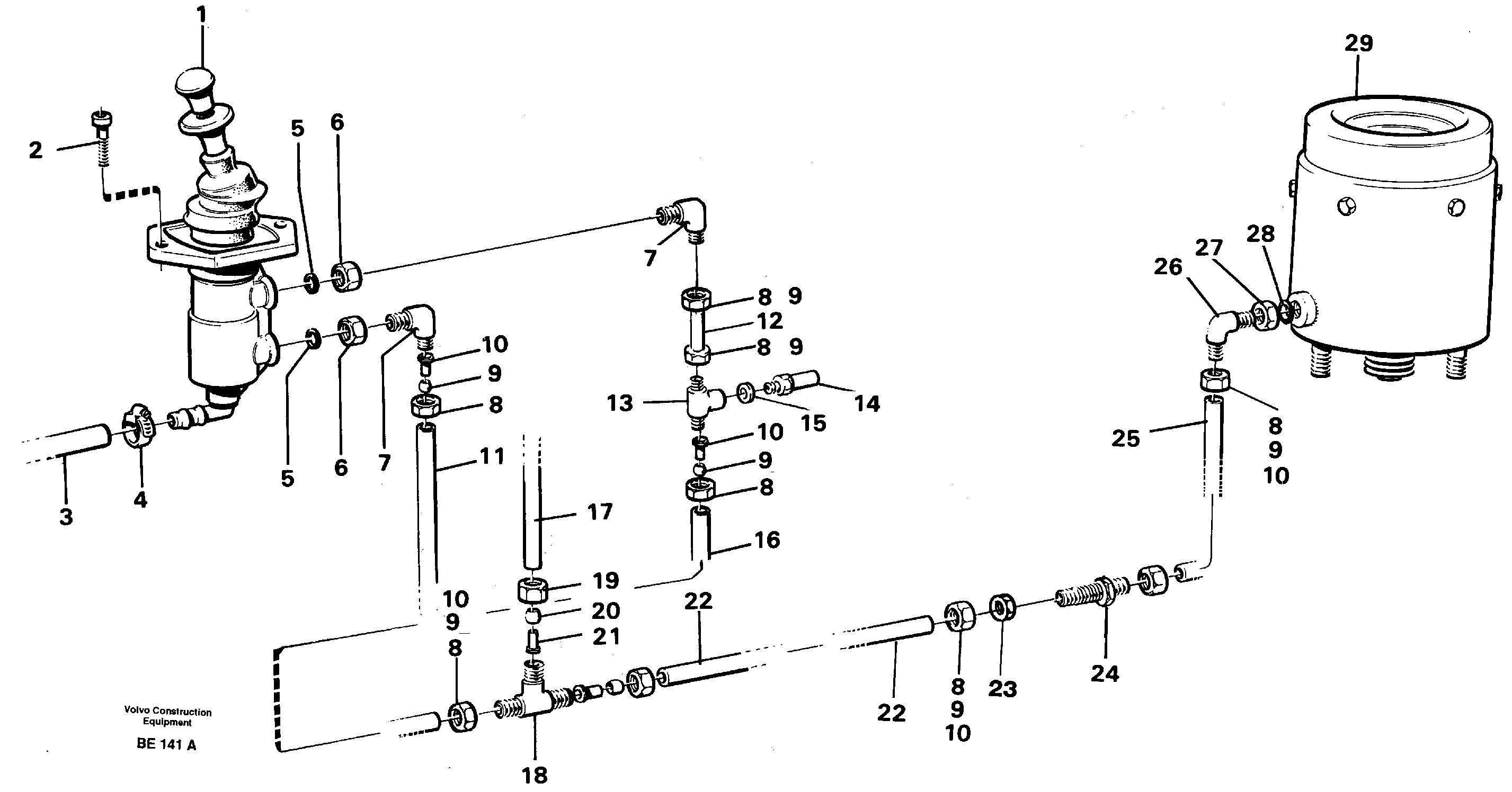 Parking brake  SER NO 1540 -, SER NO 1549 -  USA — volvo parts diagram