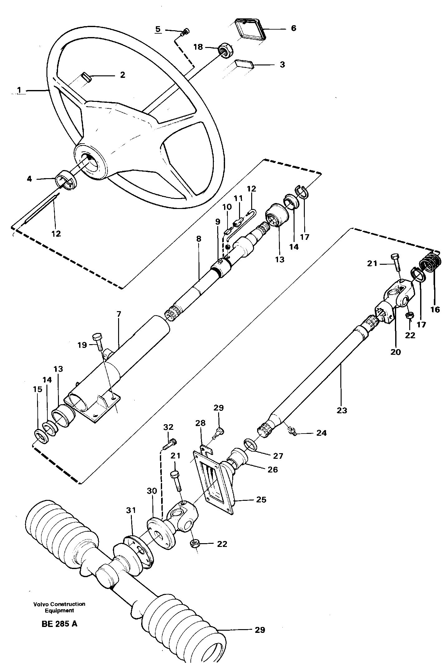 Steering gear  SER NO - 3030 — volvo parts diagram