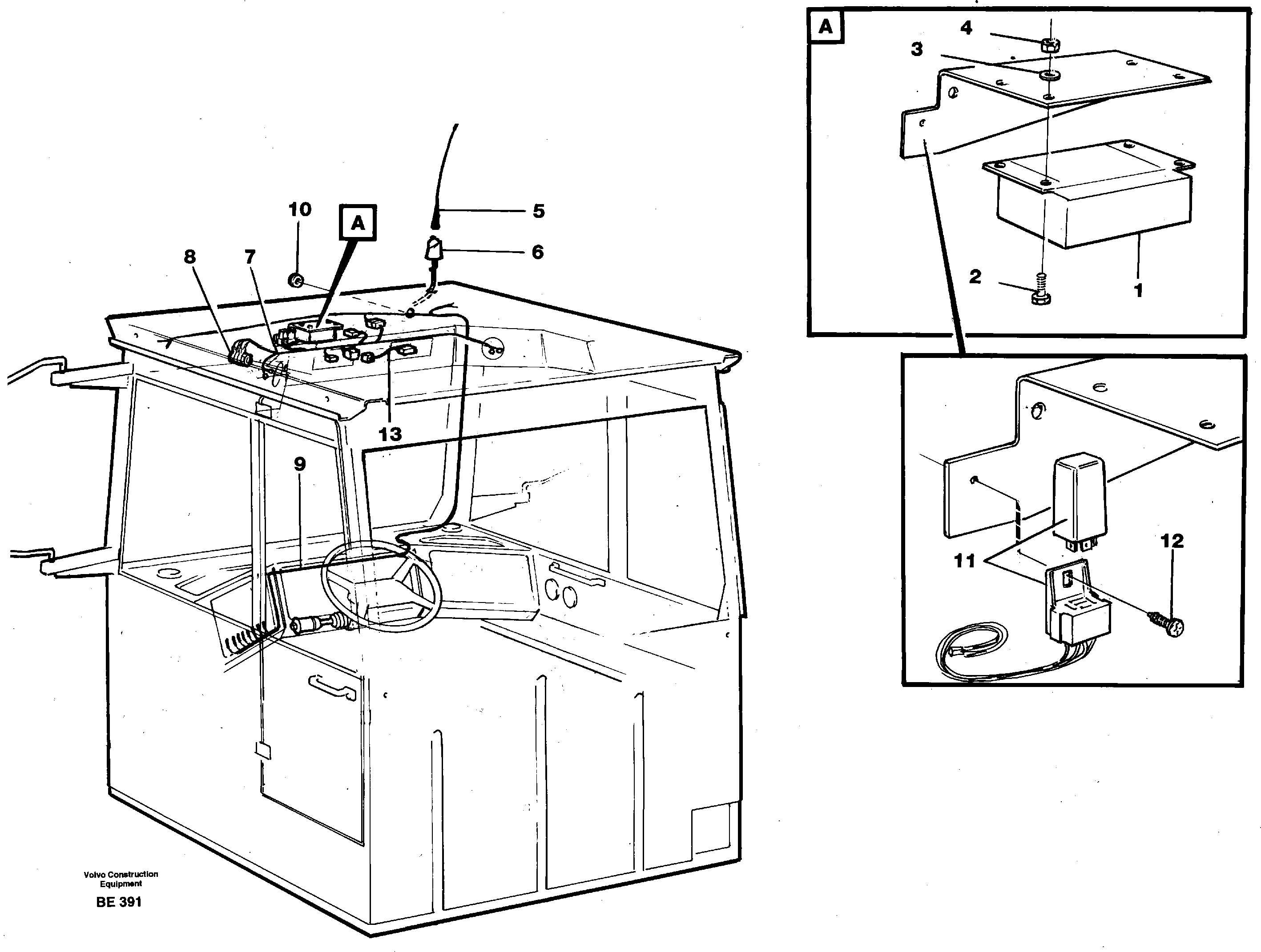 Voltage converter and cable harness for radio 93059 — volvo parts diagram