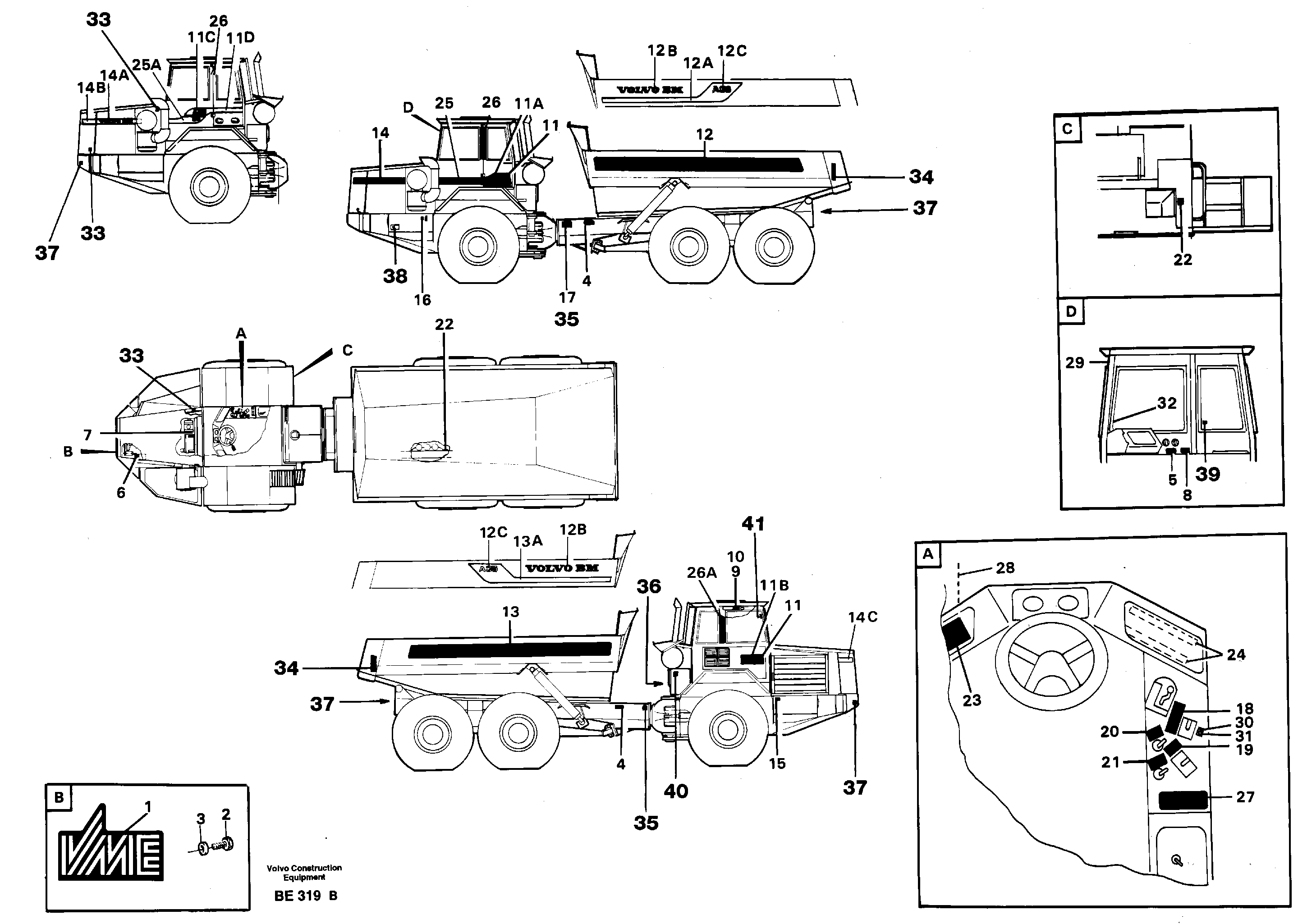 Sign plates and decals — volvo parts diagram