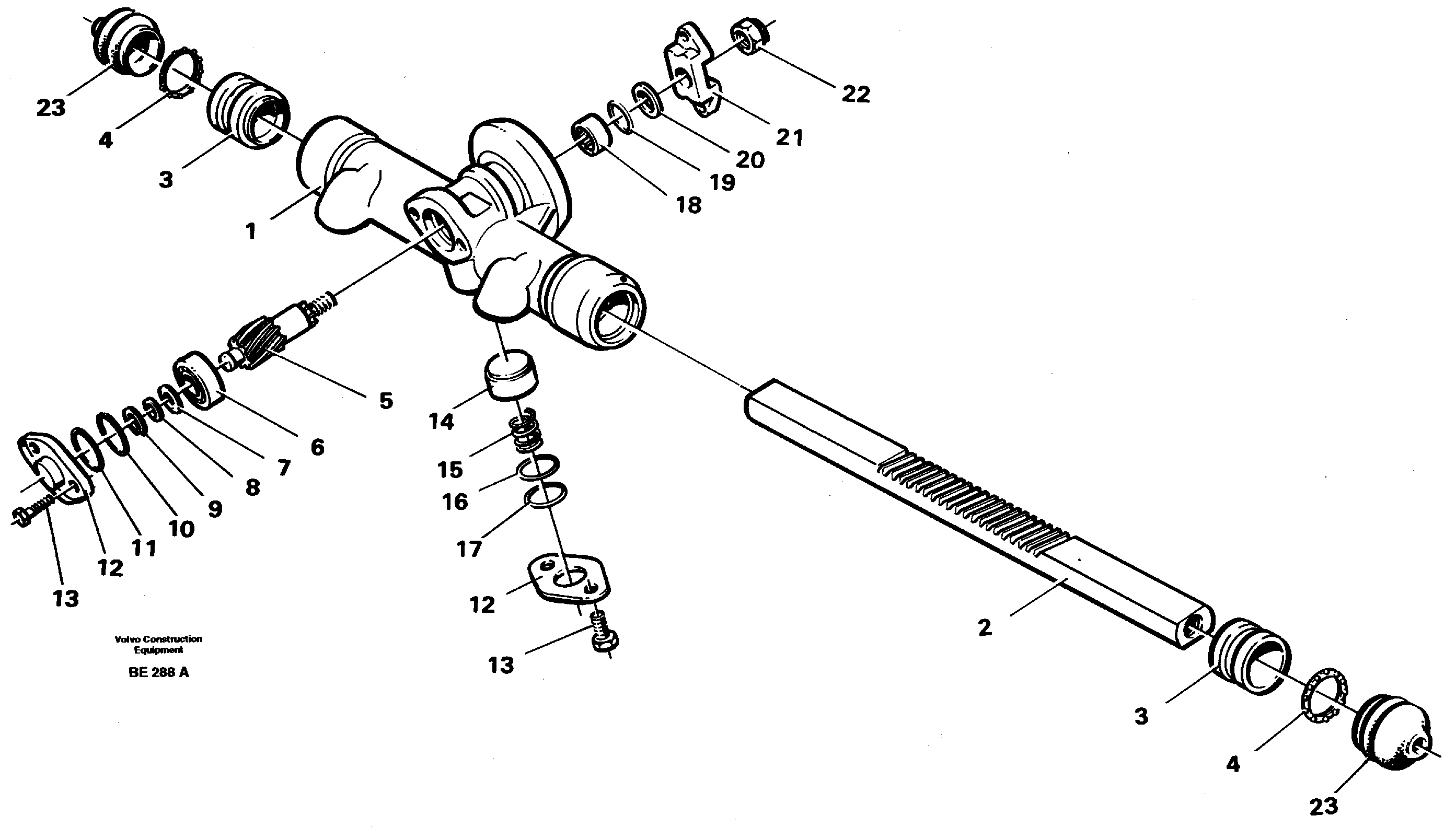 Rack gear  SER NO - 3039 — volvo parts diagram