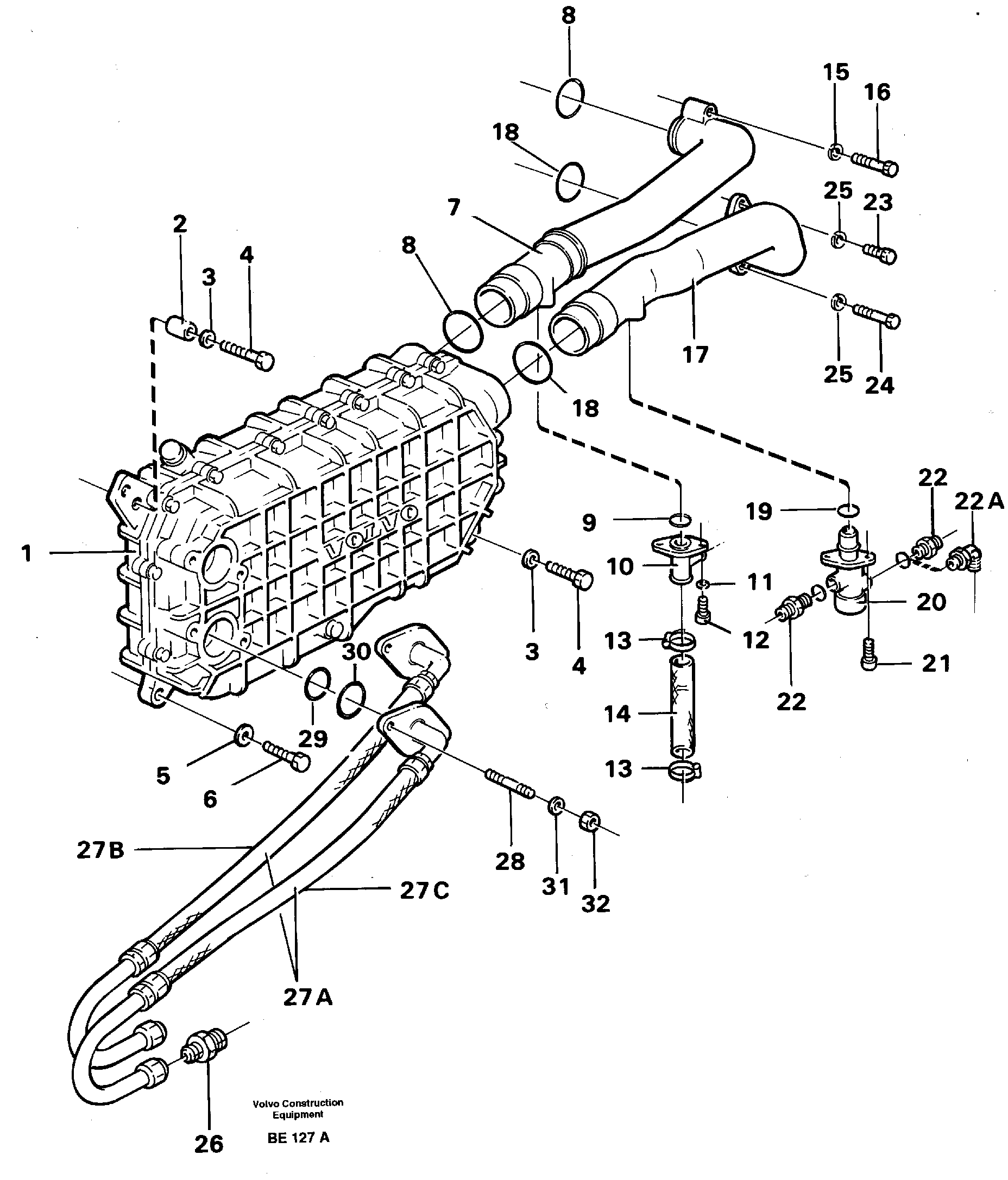 Oil cooler SER NO - 2779 — volvo parts diagram