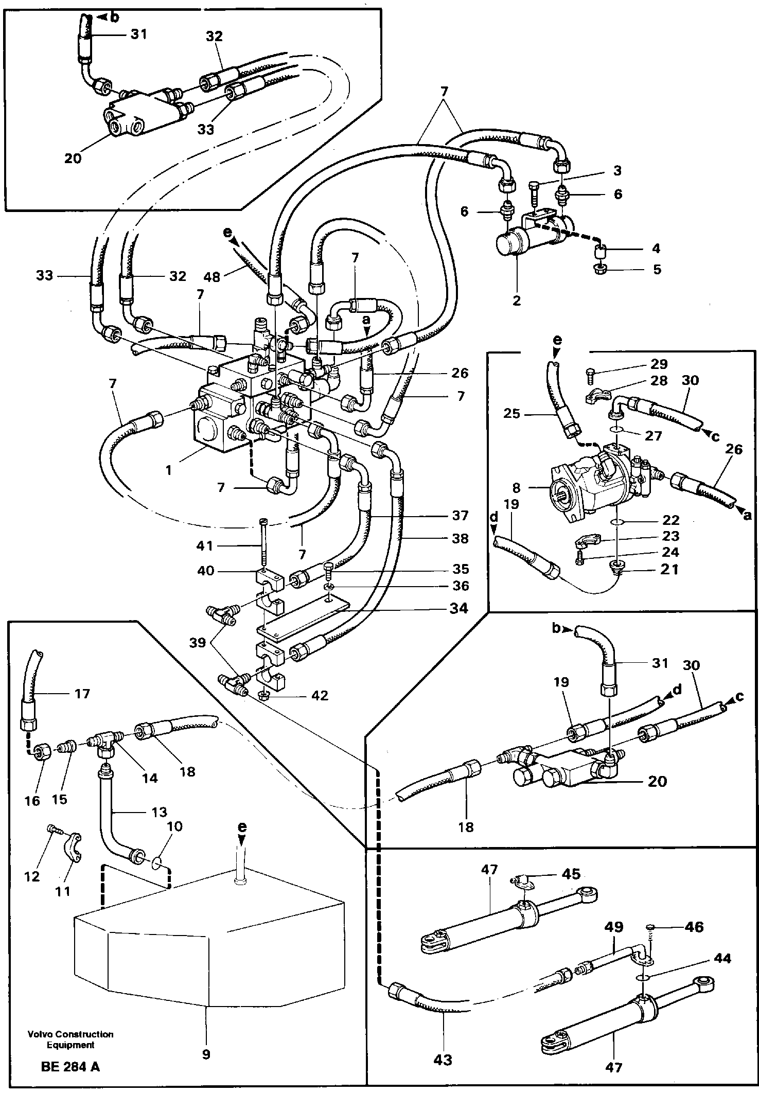 Steering system pipe and hoses — volvo parts diagram
