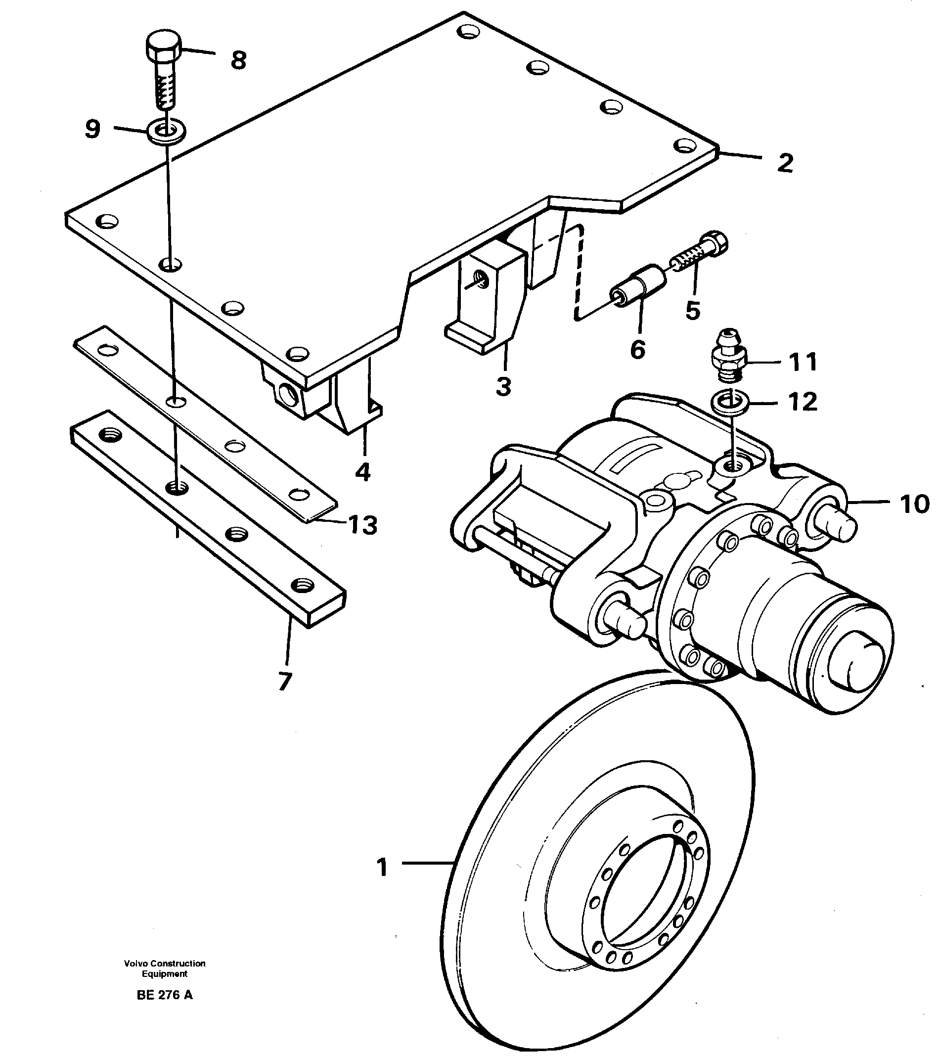 Parking brake  SER NO - 1539, SER NO - 1548 (USA) — volvo parts diagram