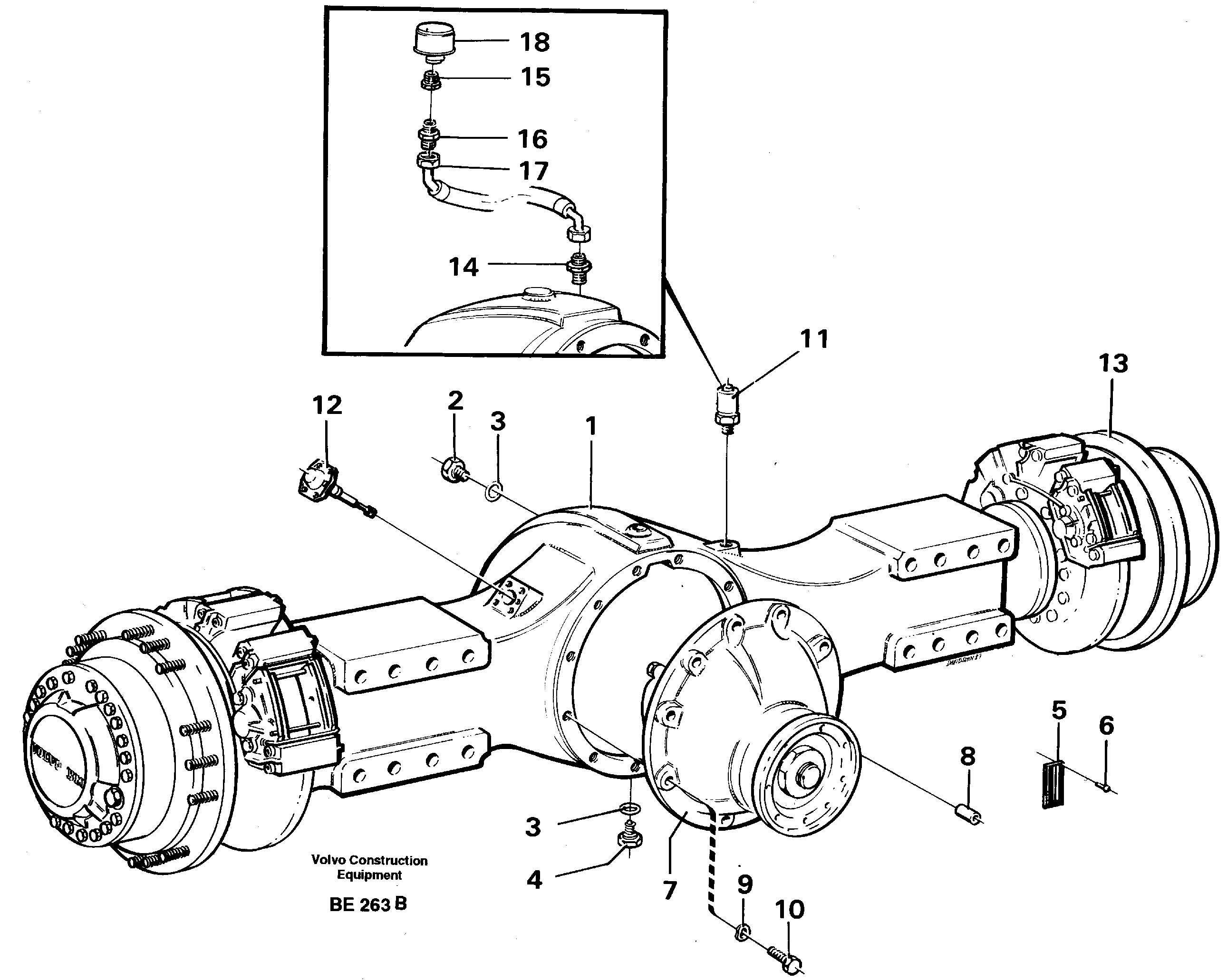 Planet shaft rear  Ah63h, Prod no 23581 — volvo parts diagram