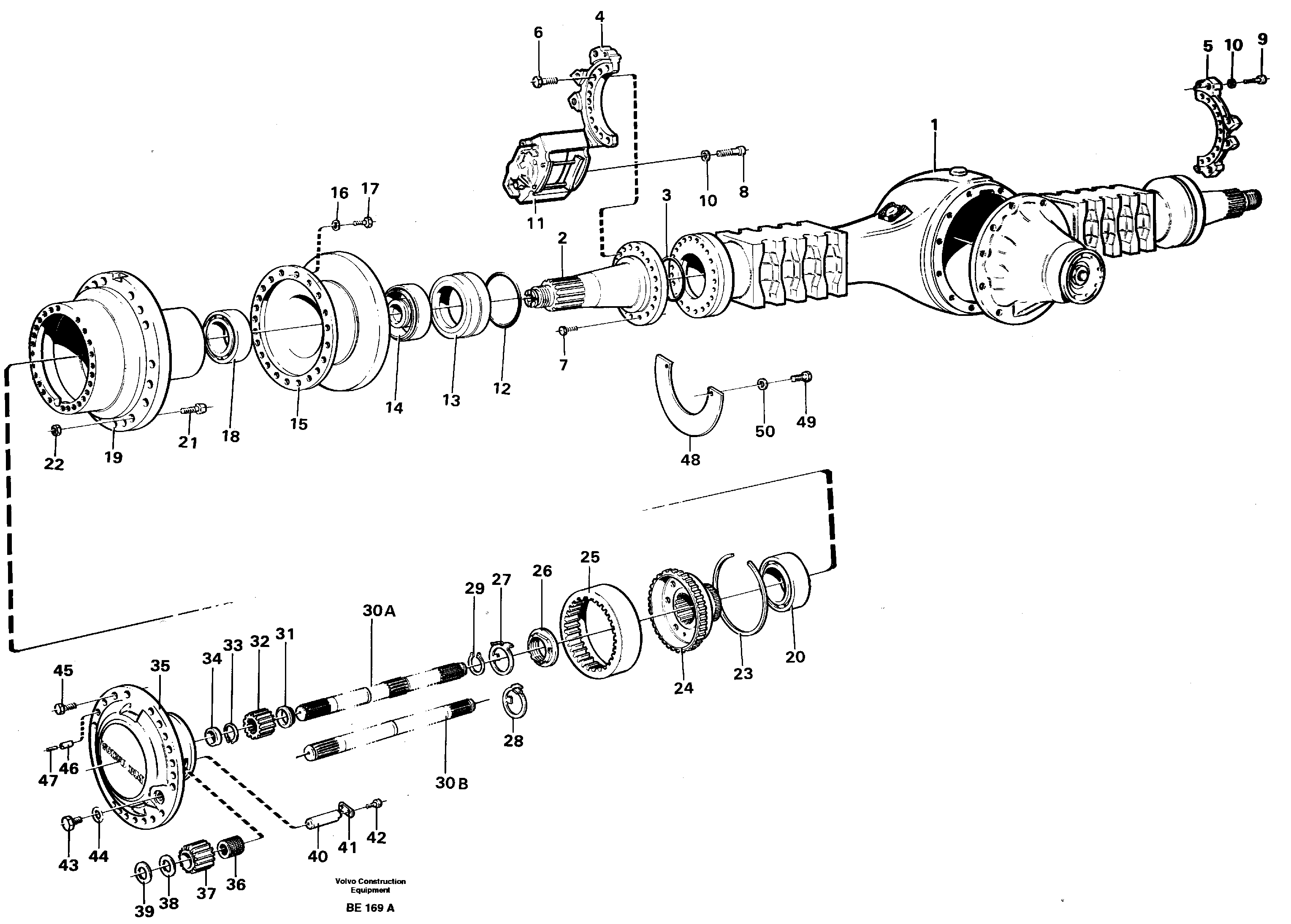 Planetary gear unit, rear  AH63G, AH63H, PROD NO 23580, 23581 — volvo parts diagram