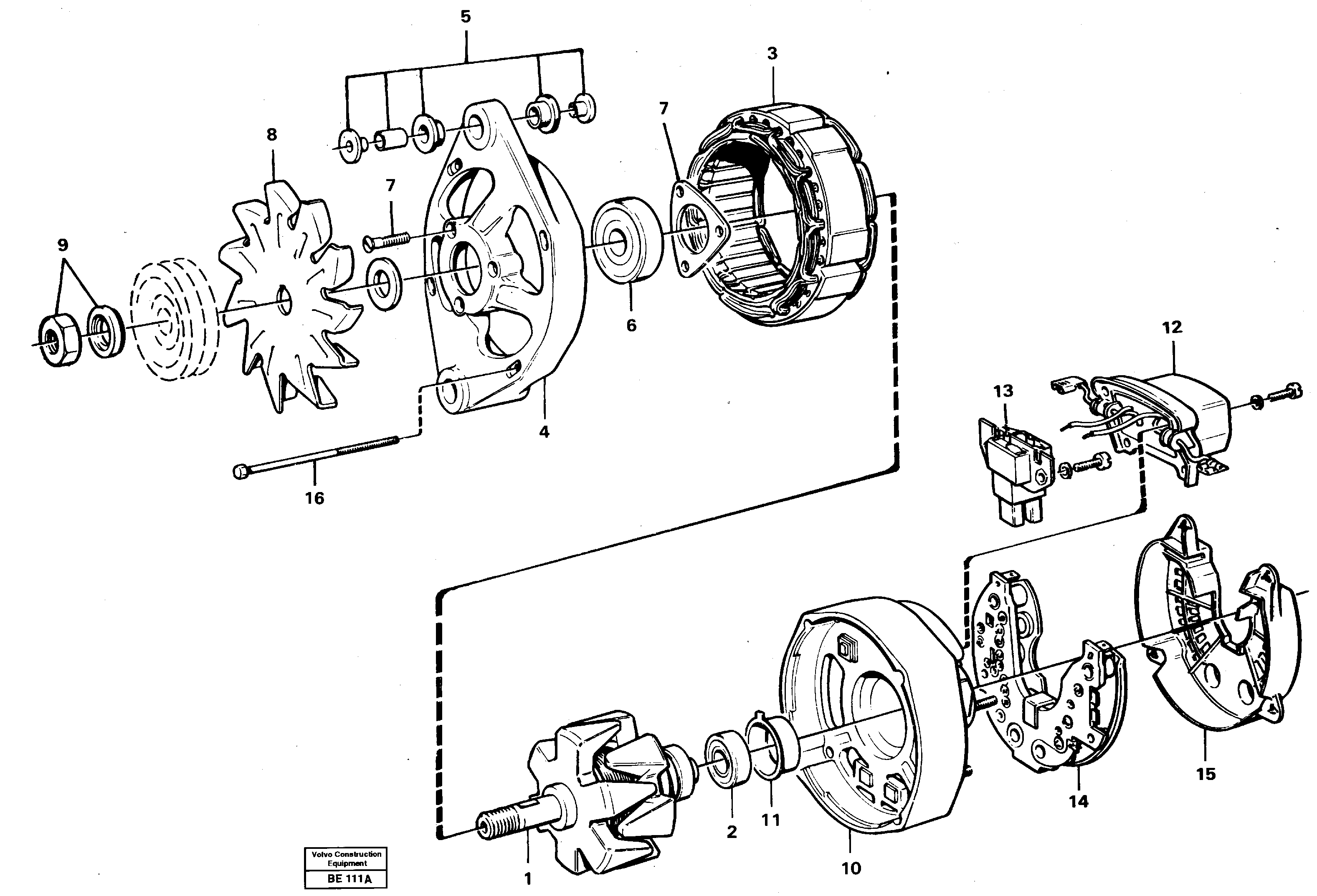 Alternator ser no 1452 -, ser no 1477 - (USA) — volvo parts diagram