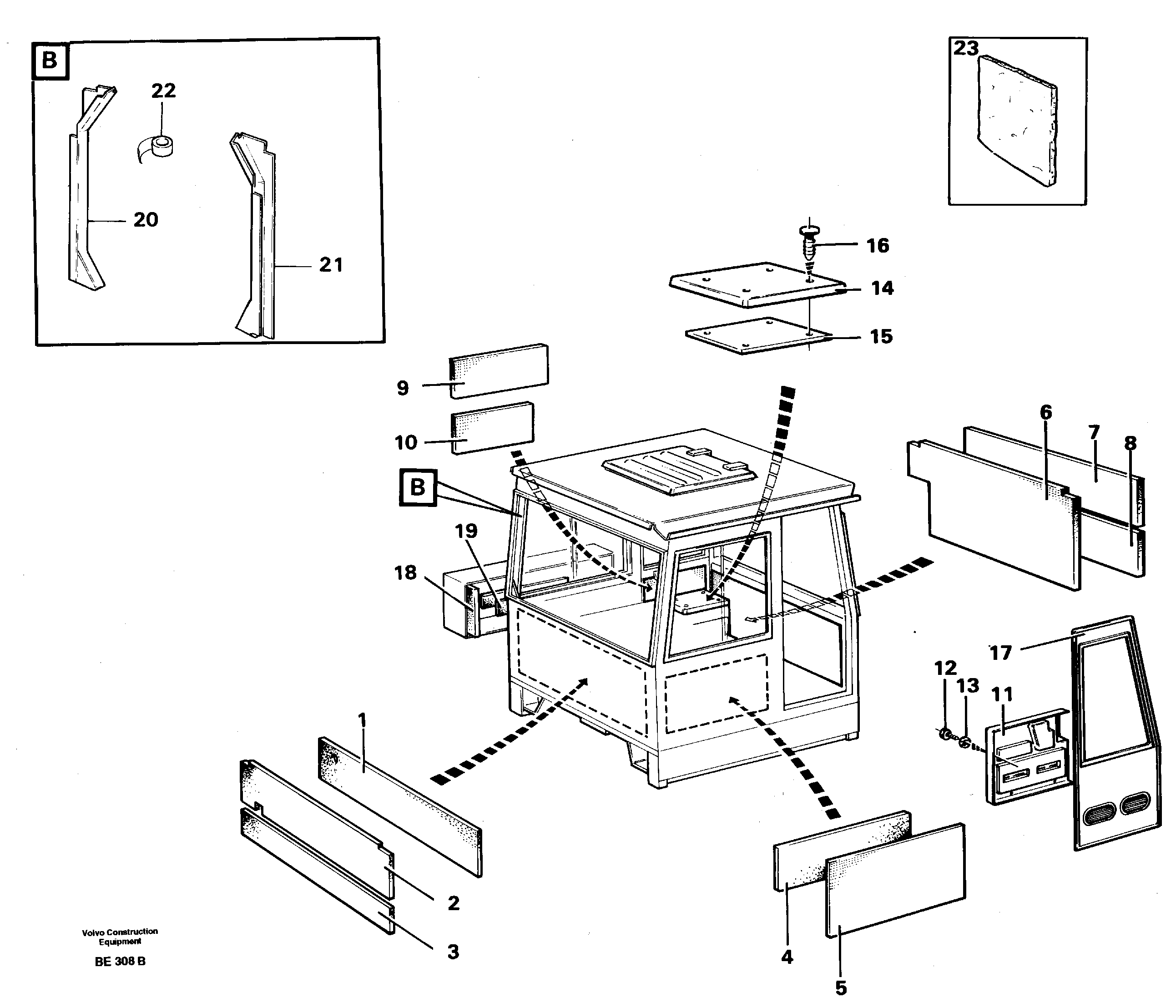 Insulating matting upholstery  CAB - 3030 — volvo parts diagram
