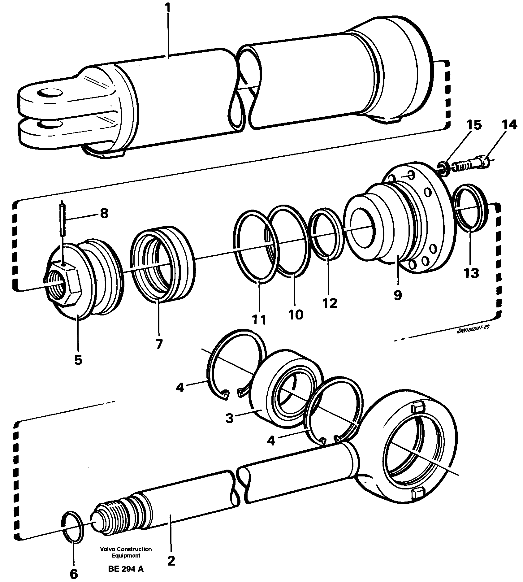 Hydraulic cylinder — volvo parts diagram