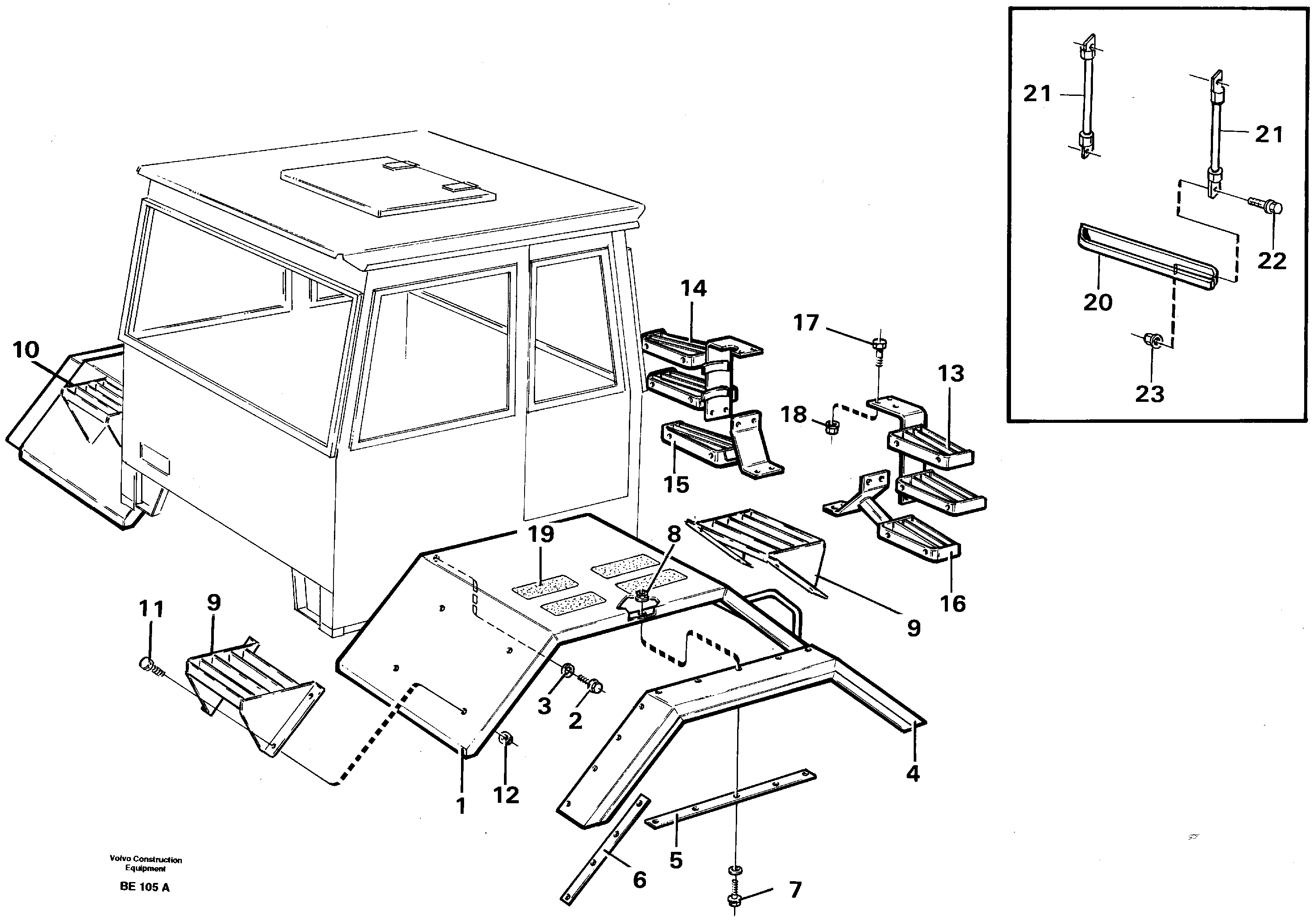 Mudguard and steps — volvo parts diagram