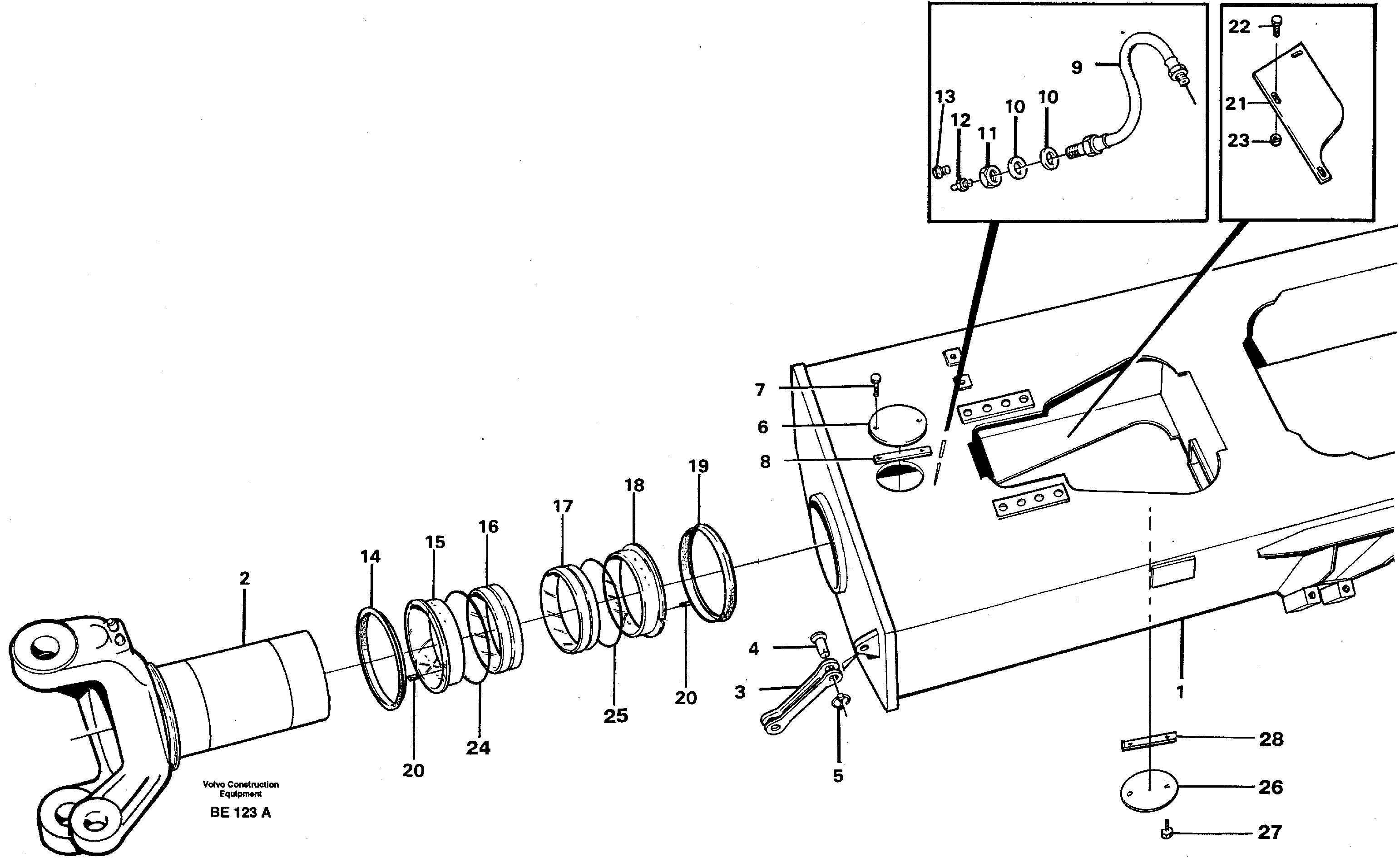 Frame, rear SER NO 1442 -, SER NO 1447 - (USA) — volvo parts diagram