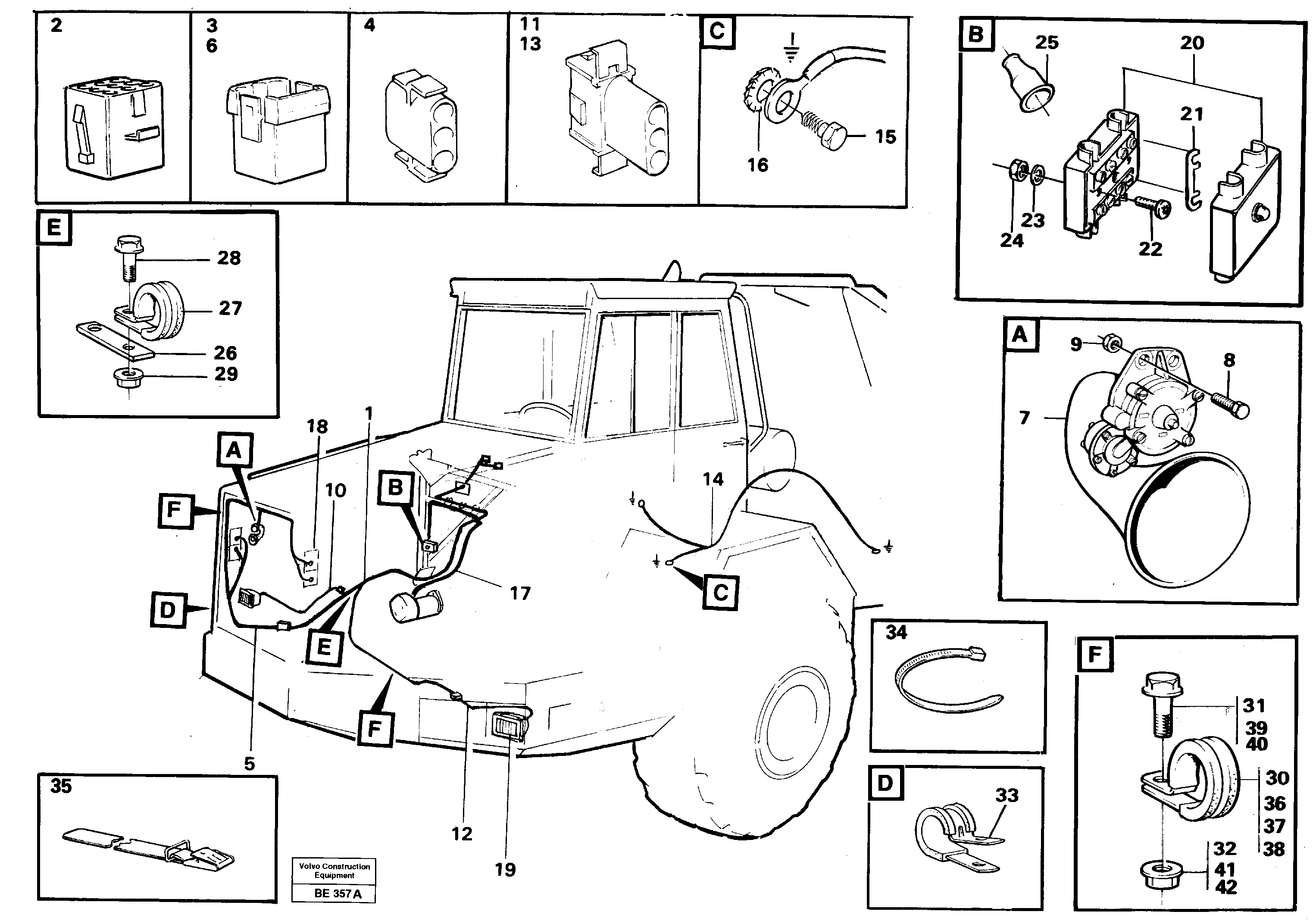 Cable harnesses, front — volvo parts diagram