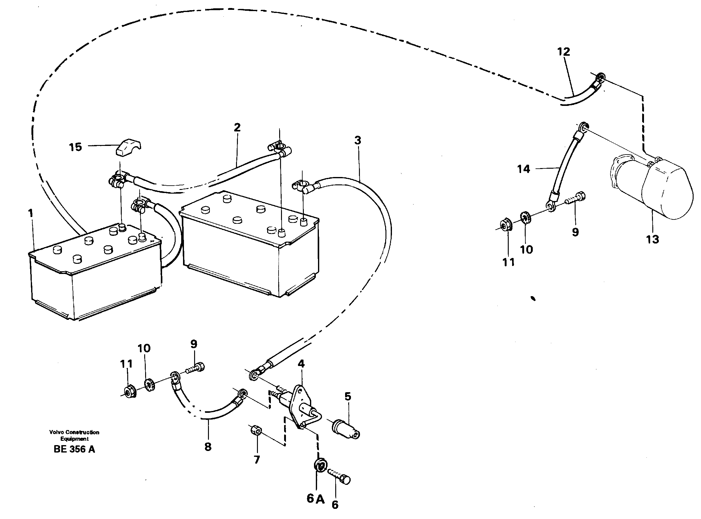 Battery with assembling details — volvo parts diagram