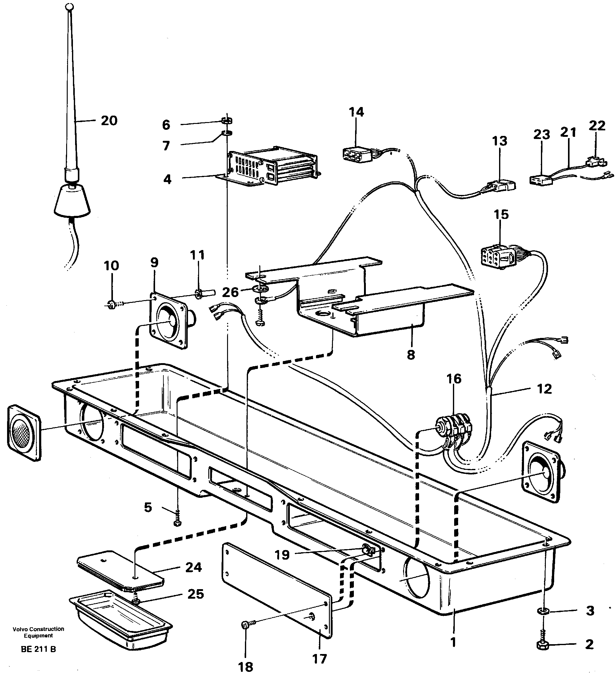 Radio panel 92023 — volvo parts diagram