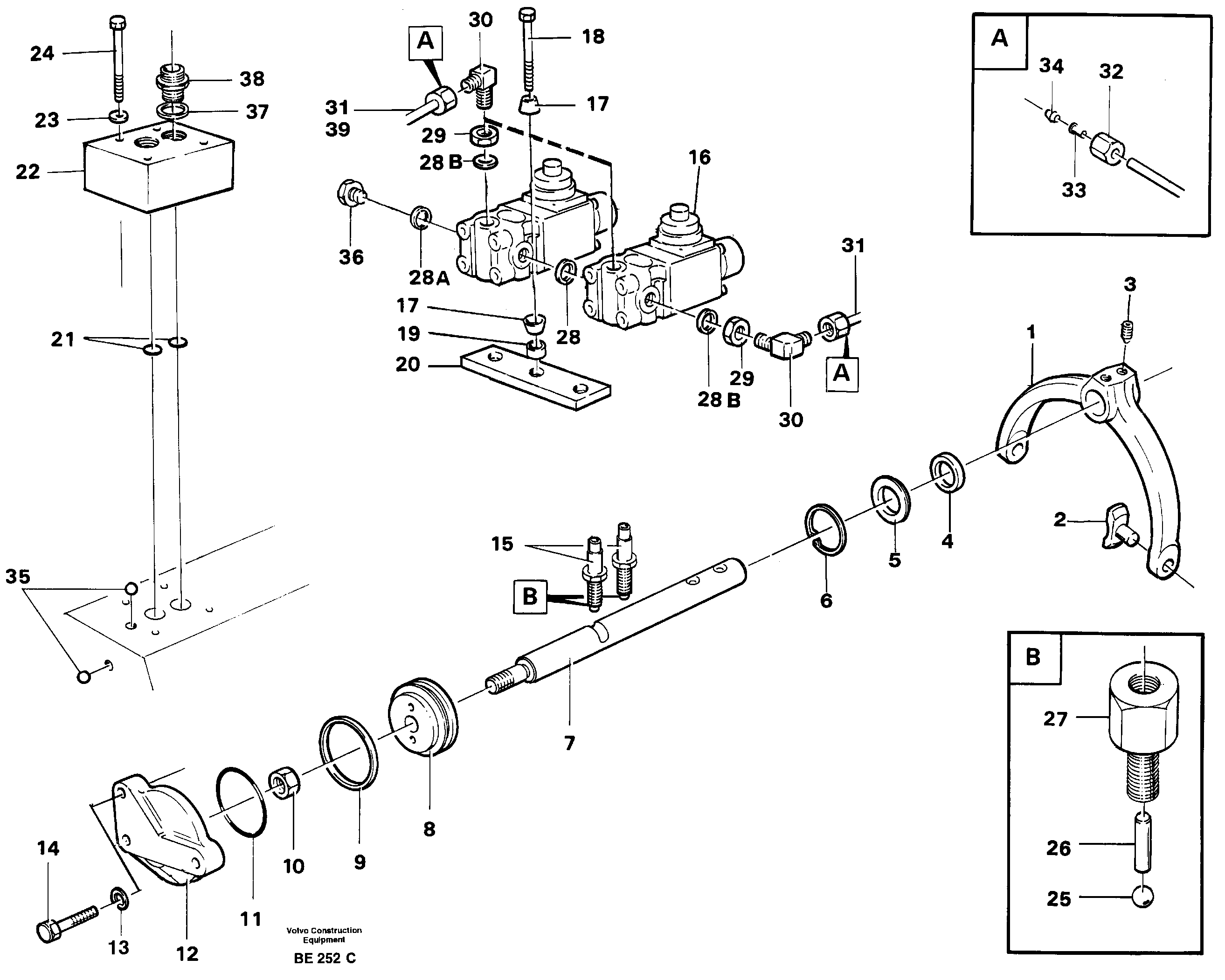 Control for high and low gear 30844, 30899 — volvo parts diagram