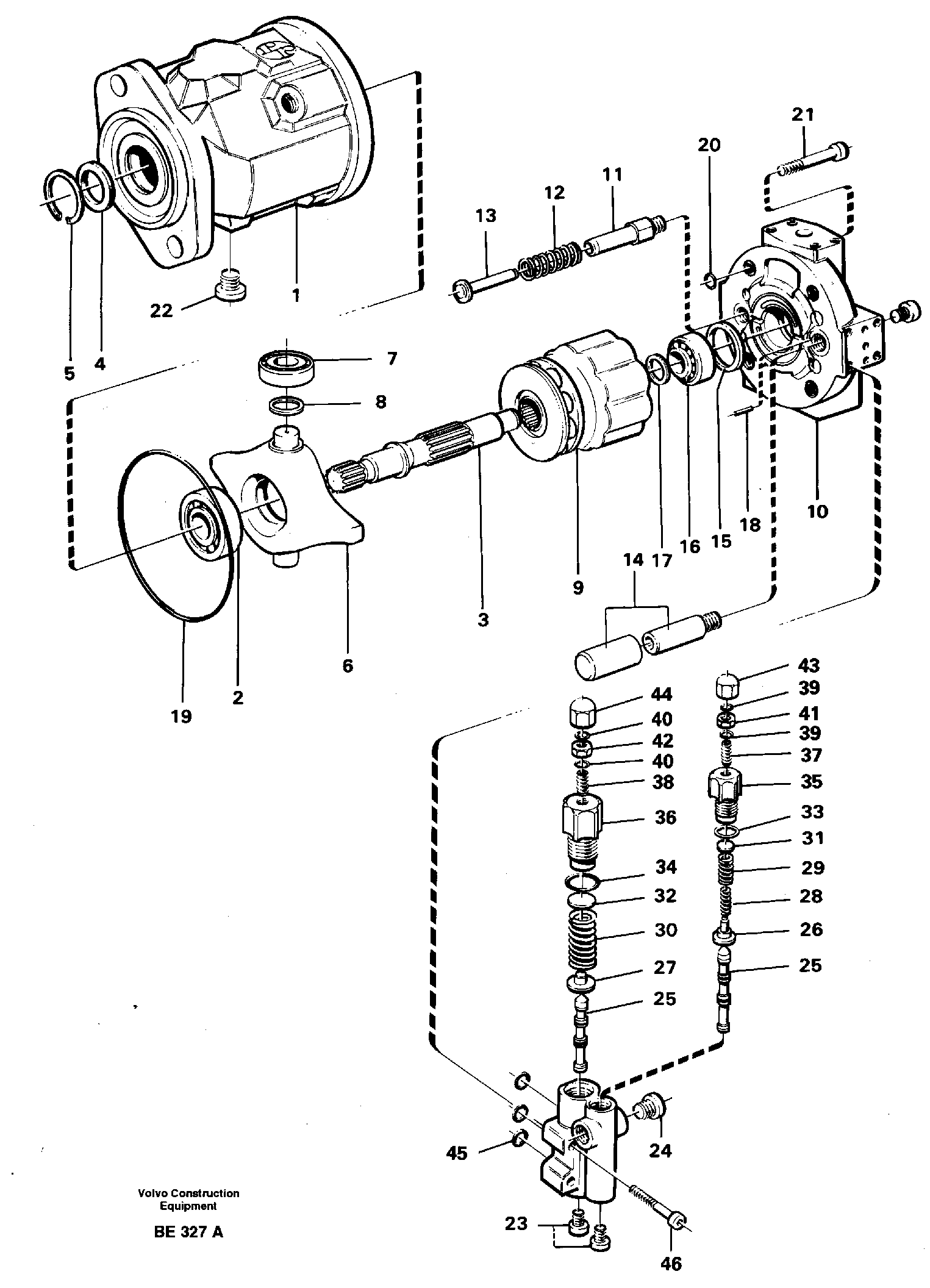 Hydraulic pump SER NO - 1063 — volvo parts diagram