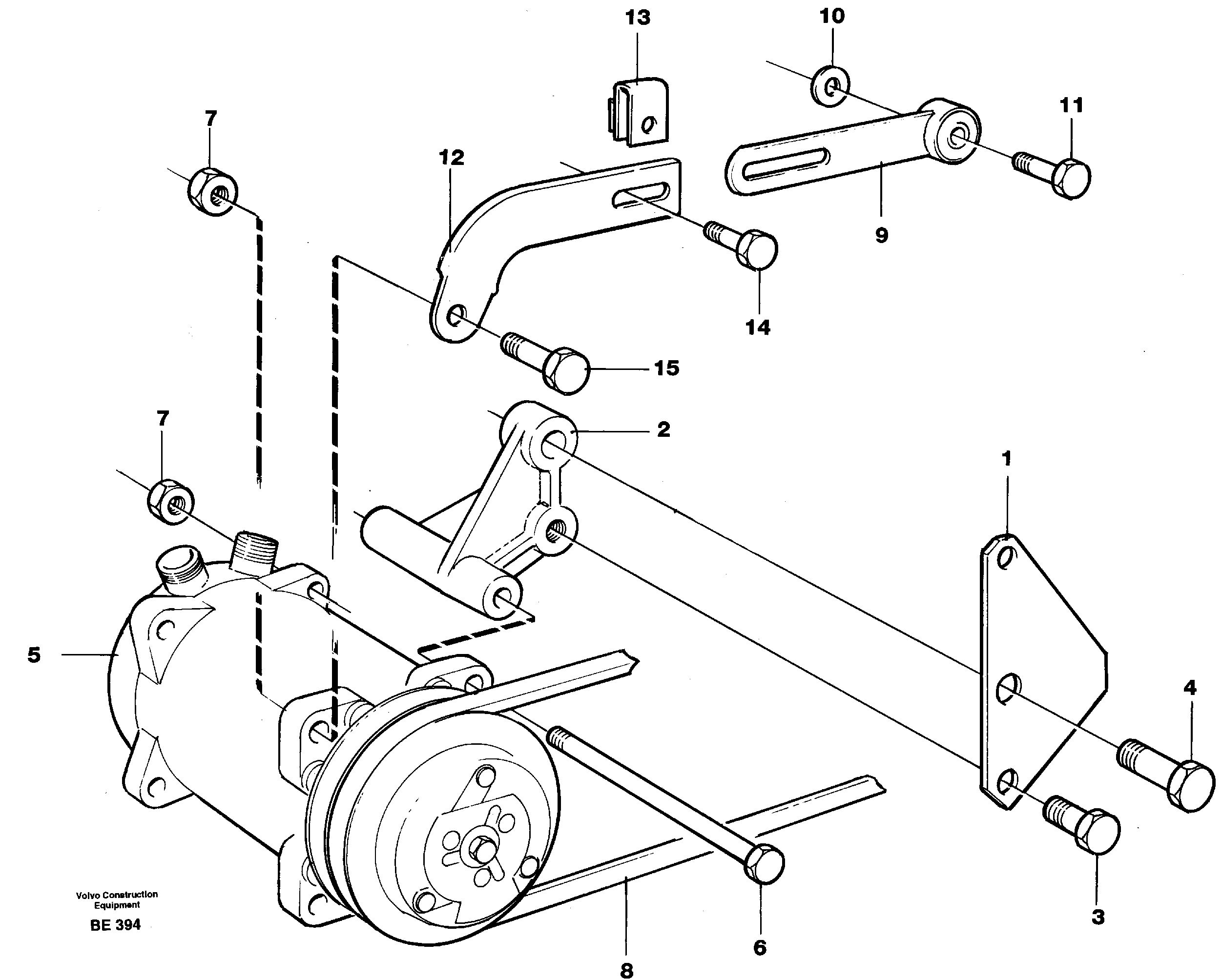 Compressor for cooling agent R134a with fitting parts.  93006 — volvo parts diagram