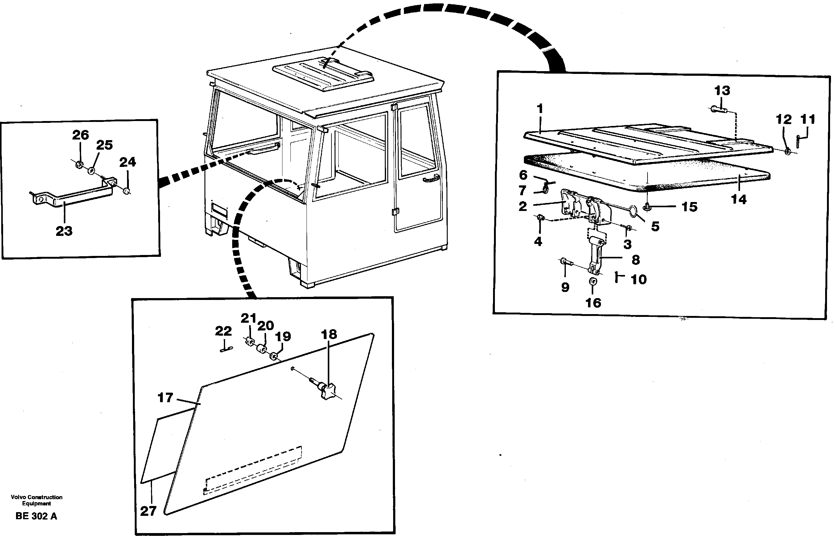Roof hatch, hatch, handle — volvo parts diagram