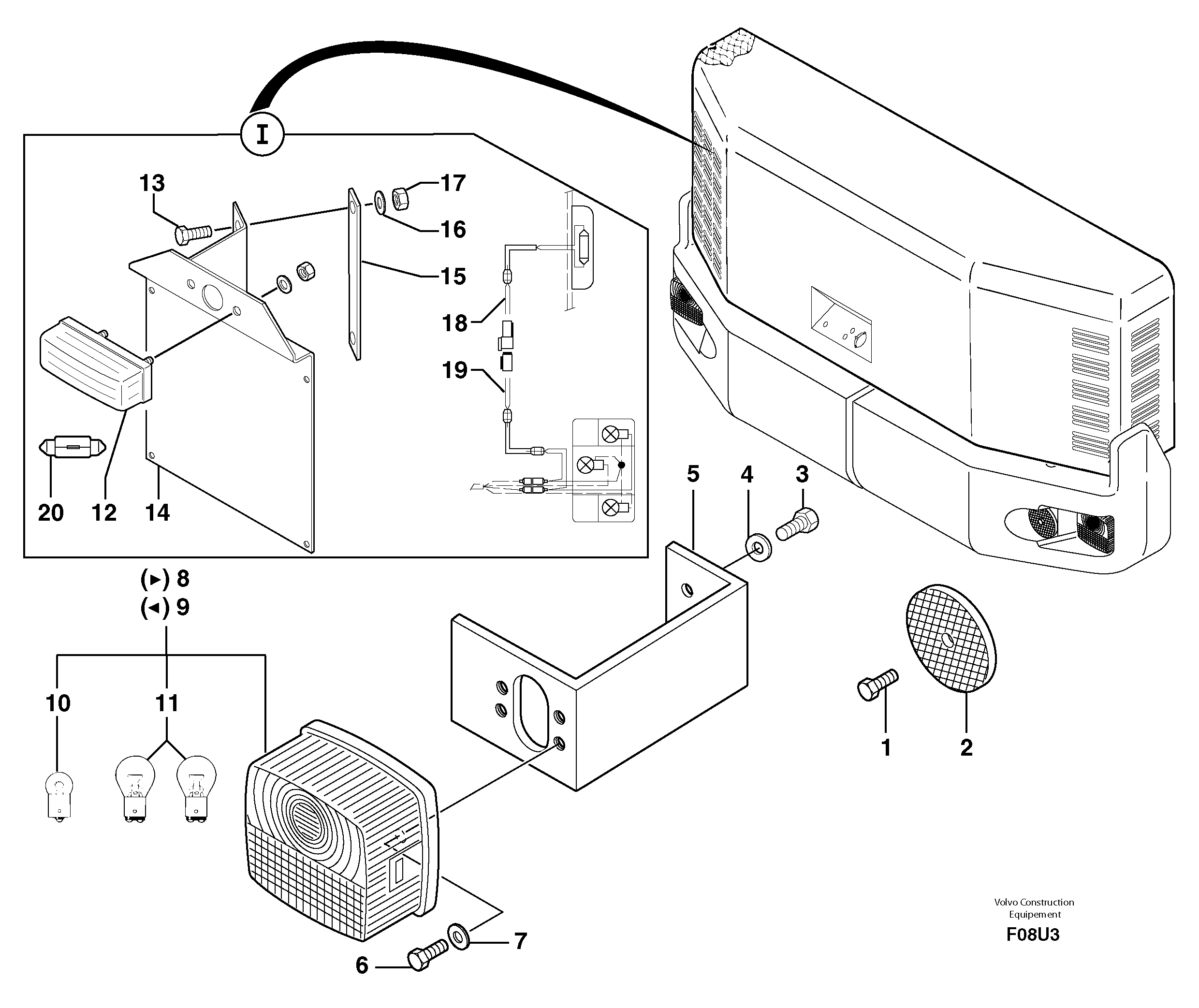 Rear signal light — volvo parts diagram