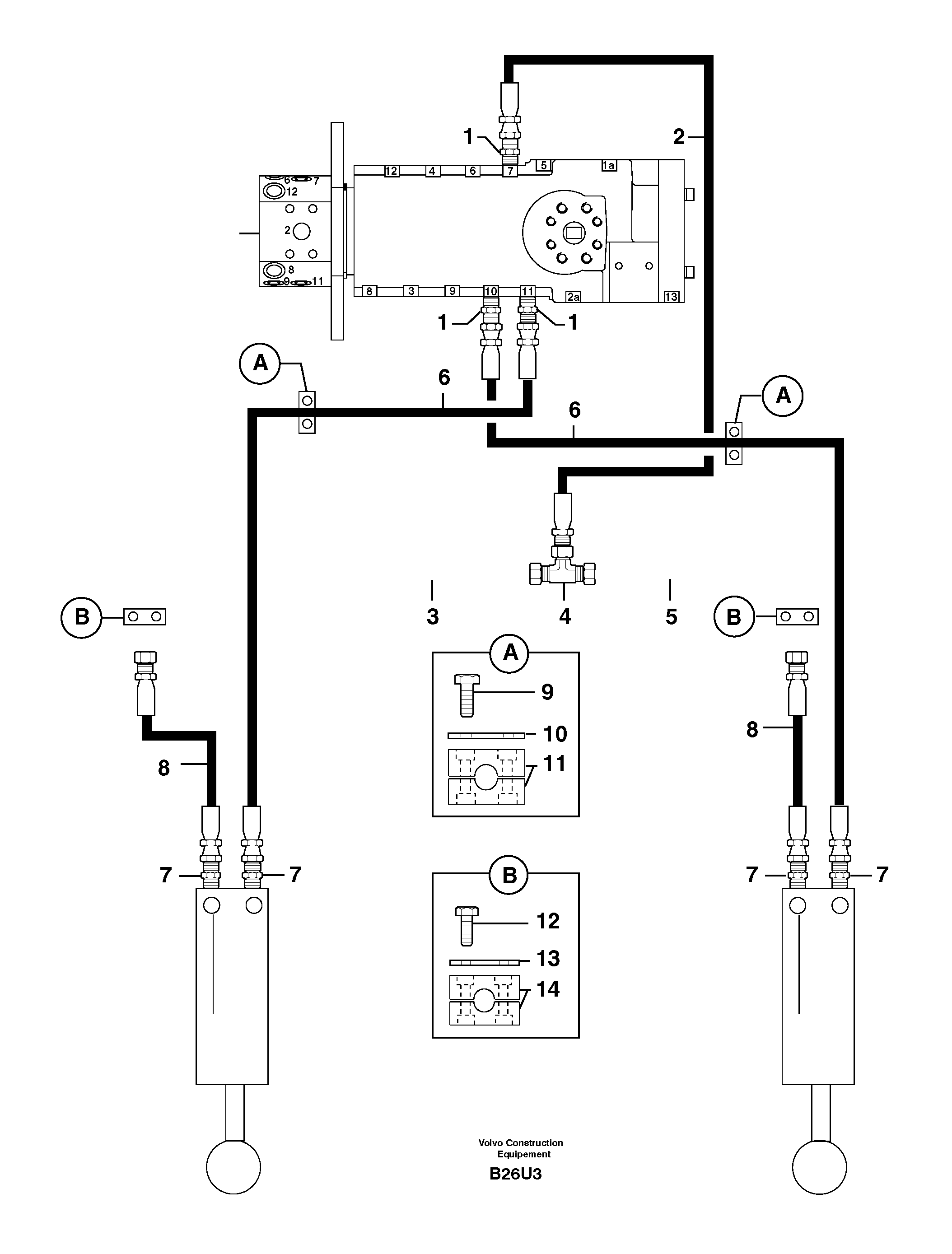 Hydr. circuit. ( dozer blade ) — volvo parts diagram