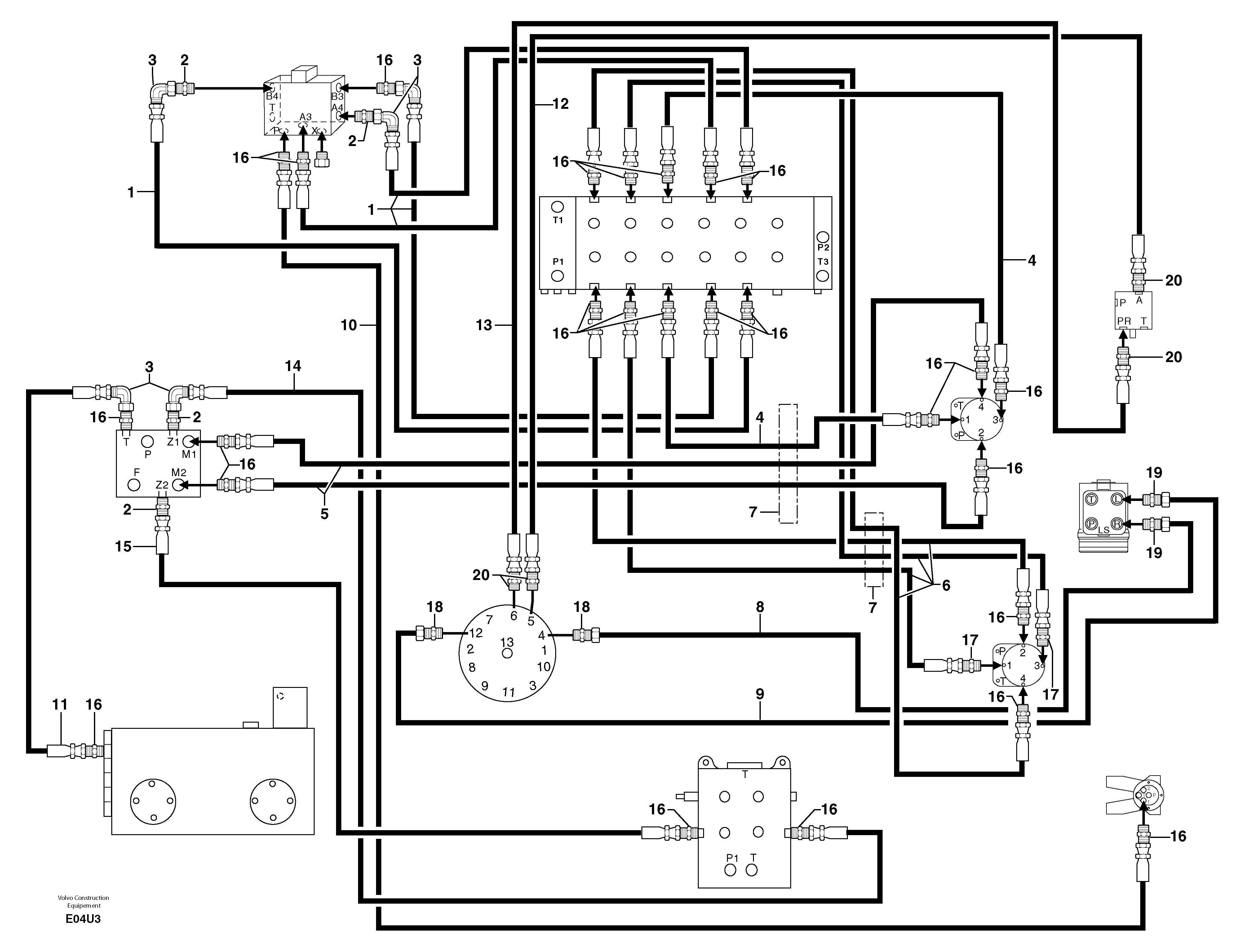 Hydr. circuit. ( platform ) ( continued ) — volvo parts diagram