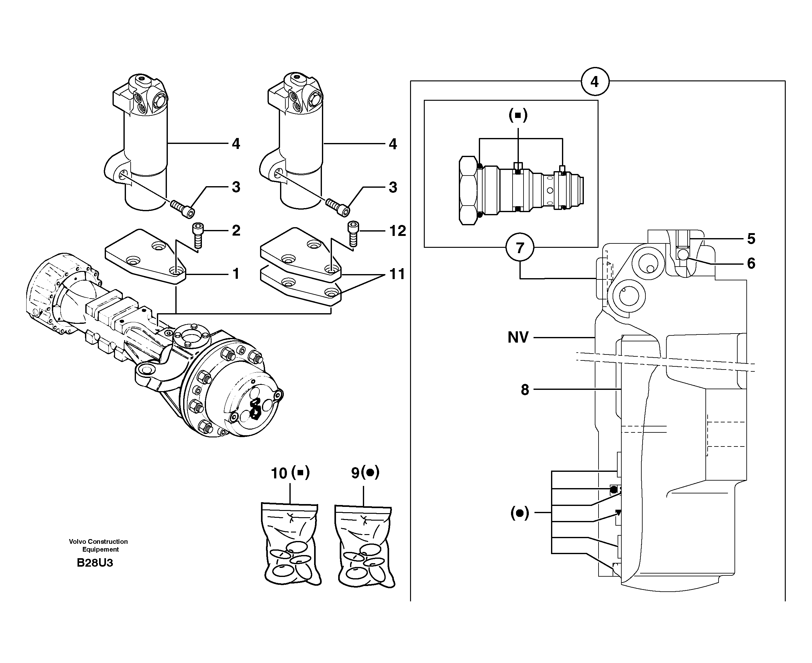 Oscillation lock cylinder — volvo parts diagram