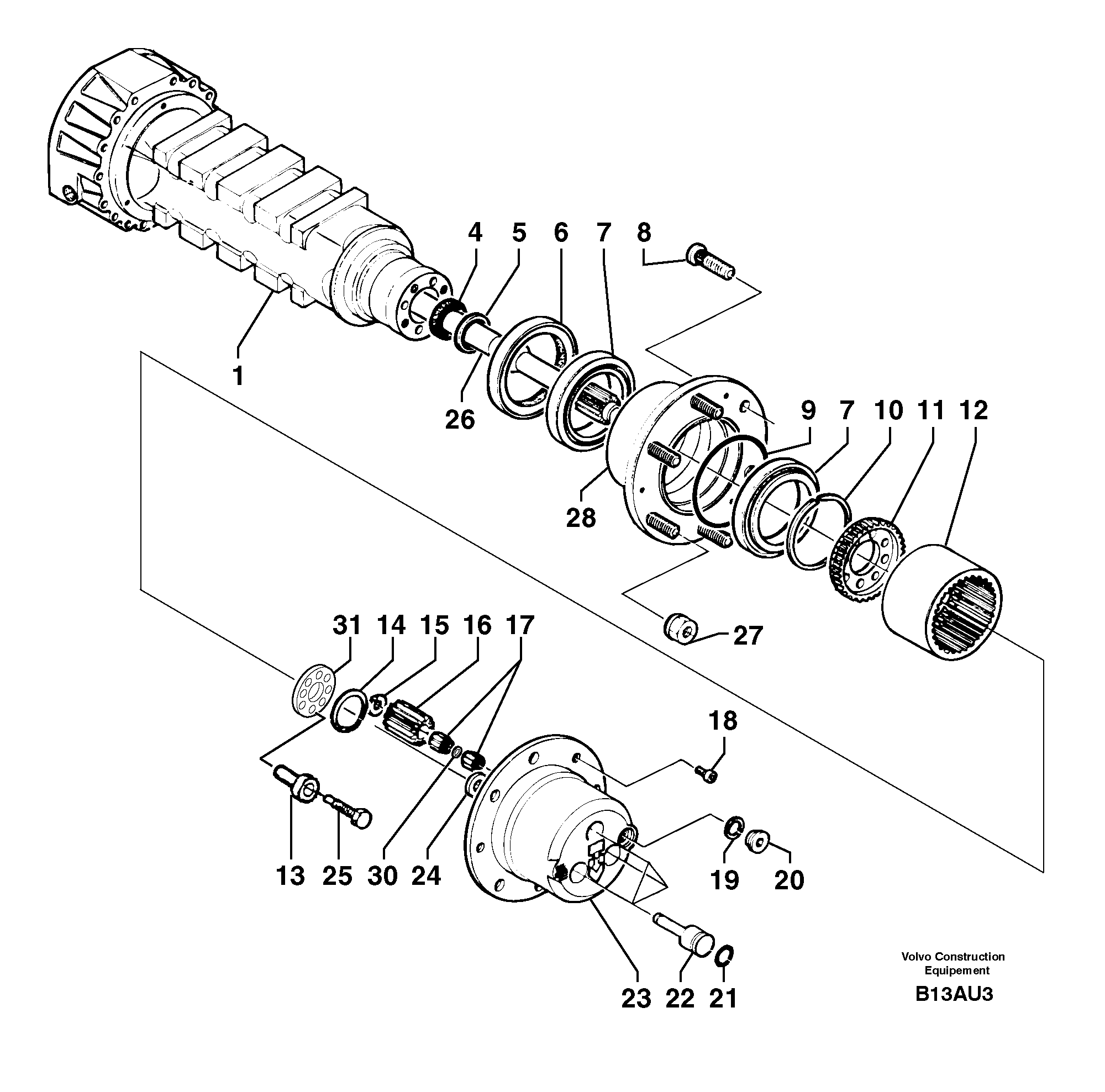Rear axle ( 1660 ) : axle — volvo parts diagram